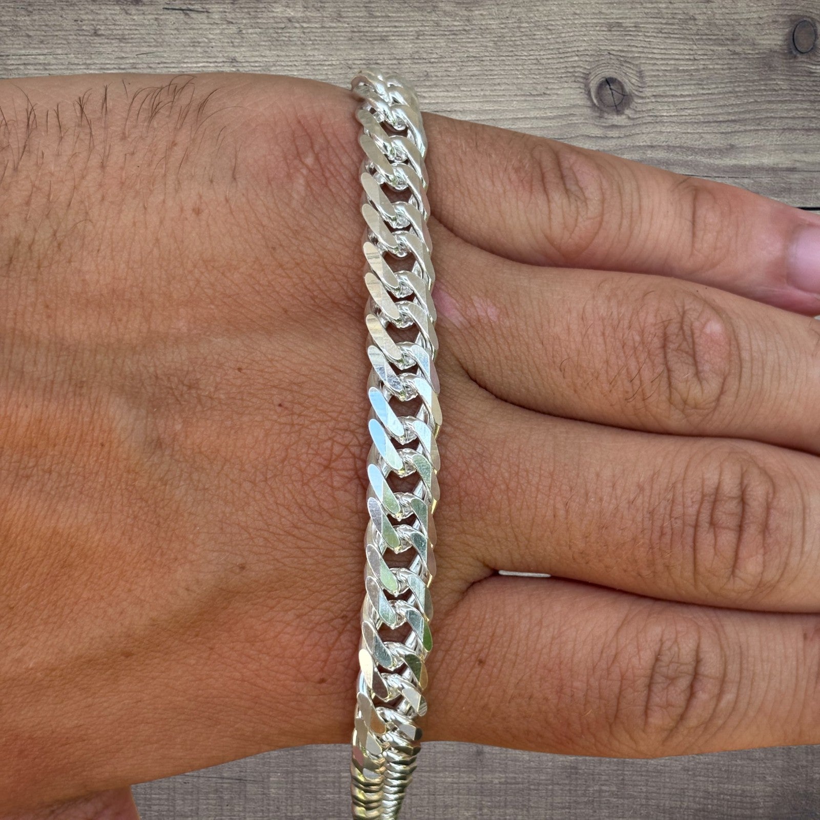 925 Sterling Silver 10mm Double Curb Chain Necklace
