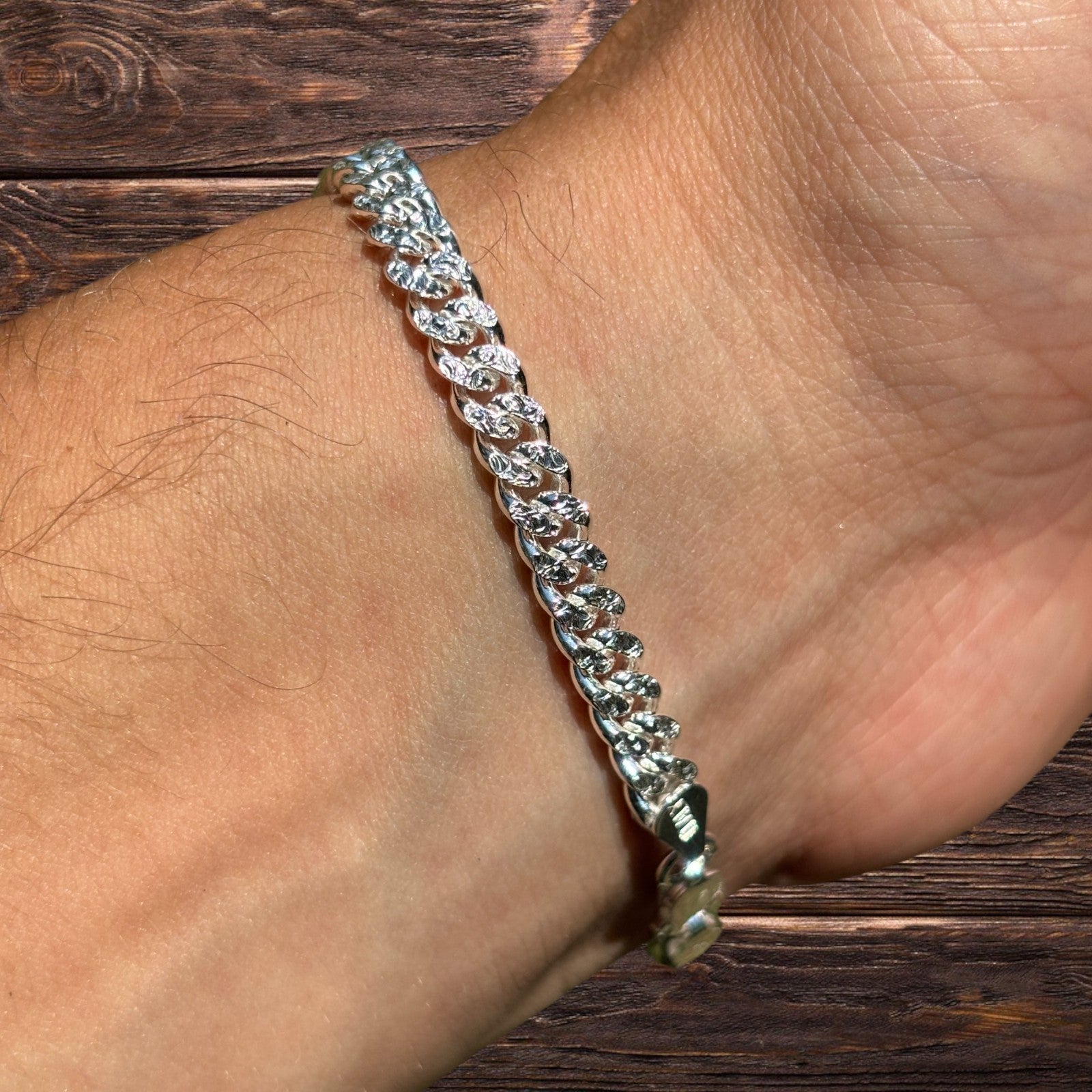 925 Sterling Silver 5mm Diamond Cut Miami Cuban Bracelet