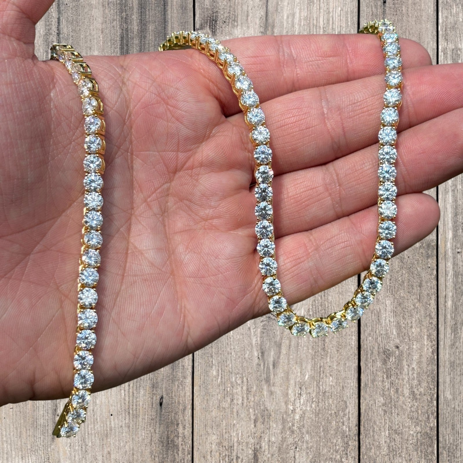 925 Sterling Silver 5mm Tennis Chain Necklace - CZ Or Moissanite