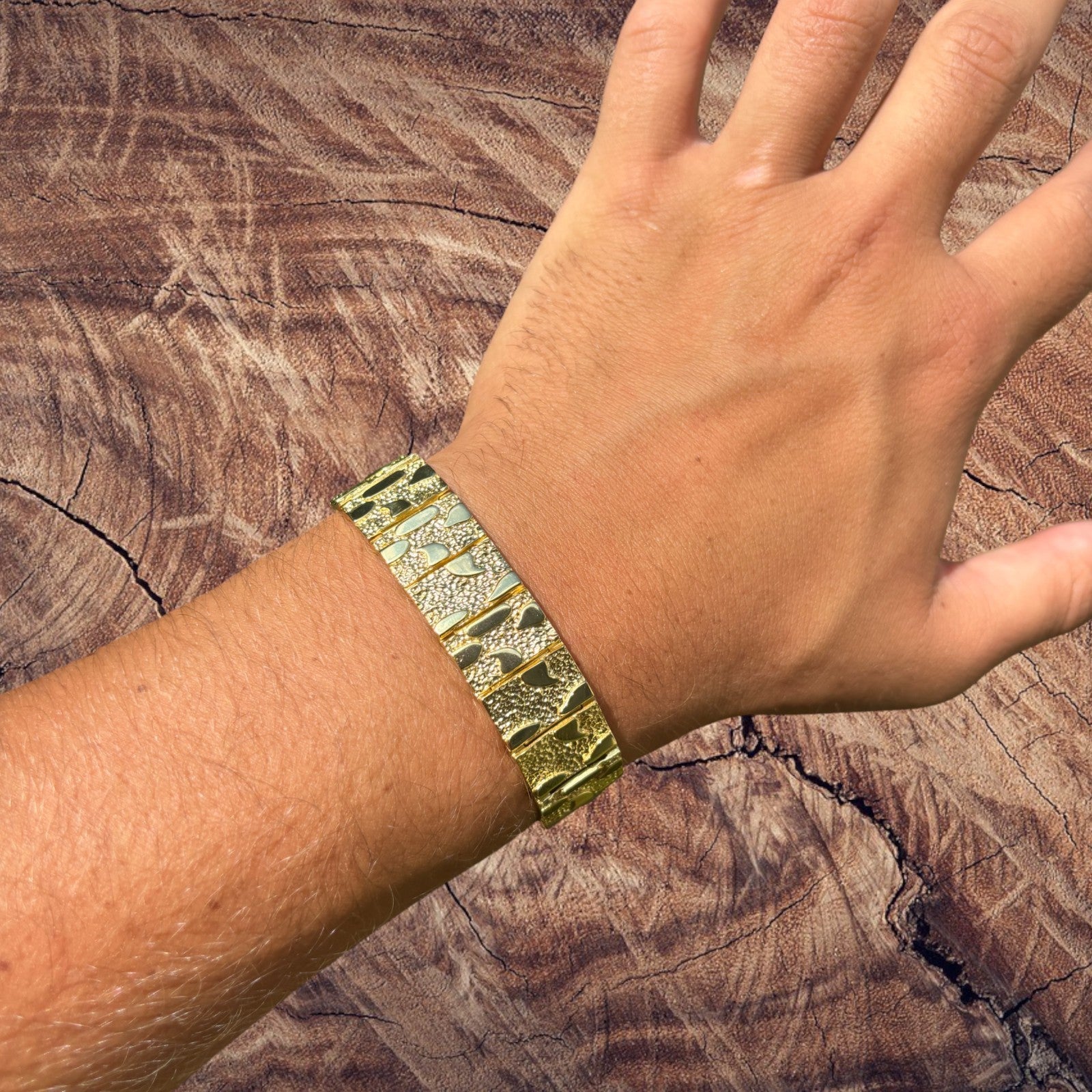 925 Sterling Silver 16mm Custom Nugget Link Bracelet