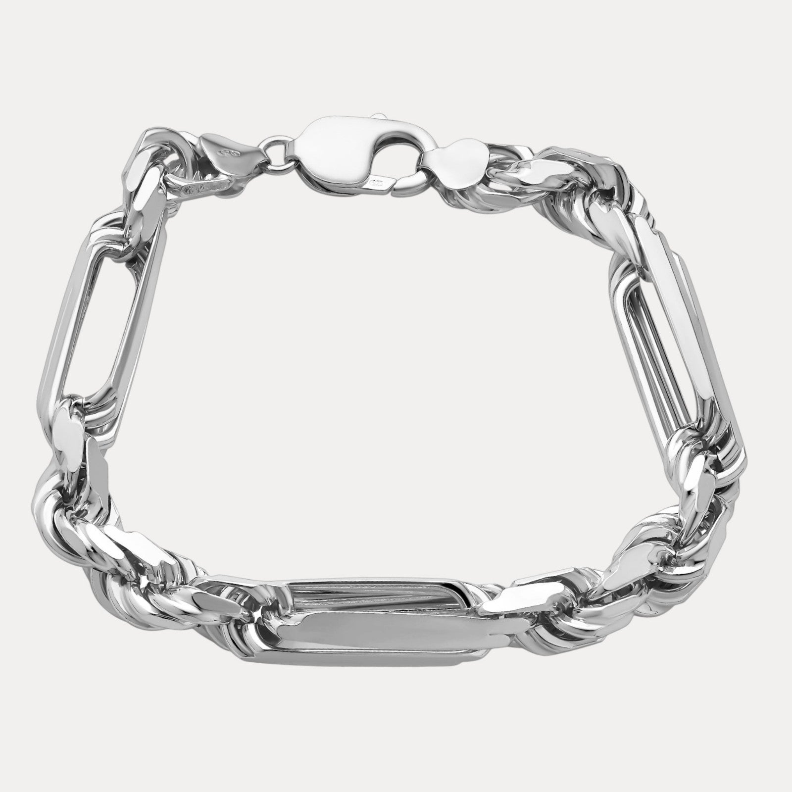 925 Sterling Silver 10mm Figarope Milano Bracelet