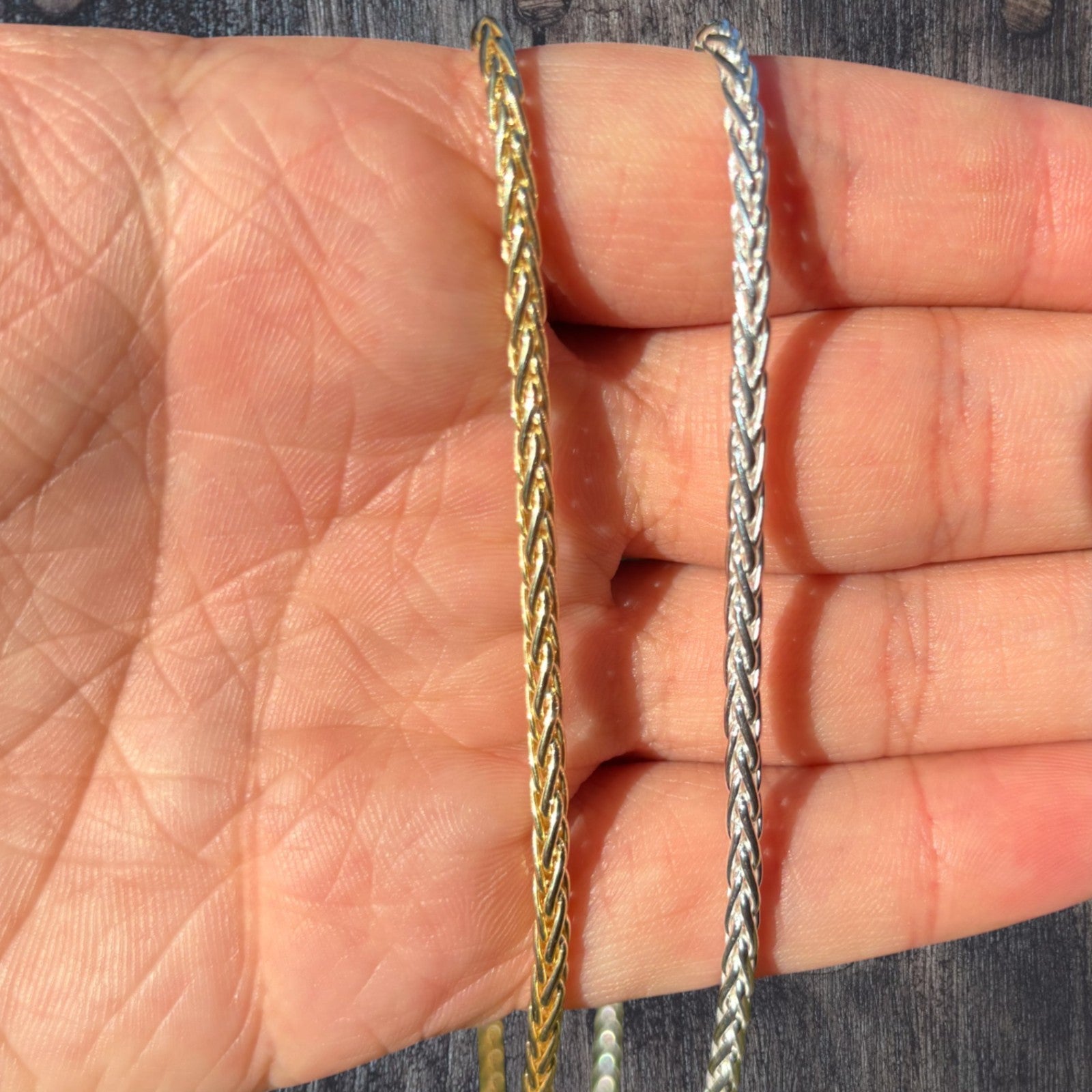 925 Sterling Silver 3mm Wheat Chain Necklace - ITALIA Chains
