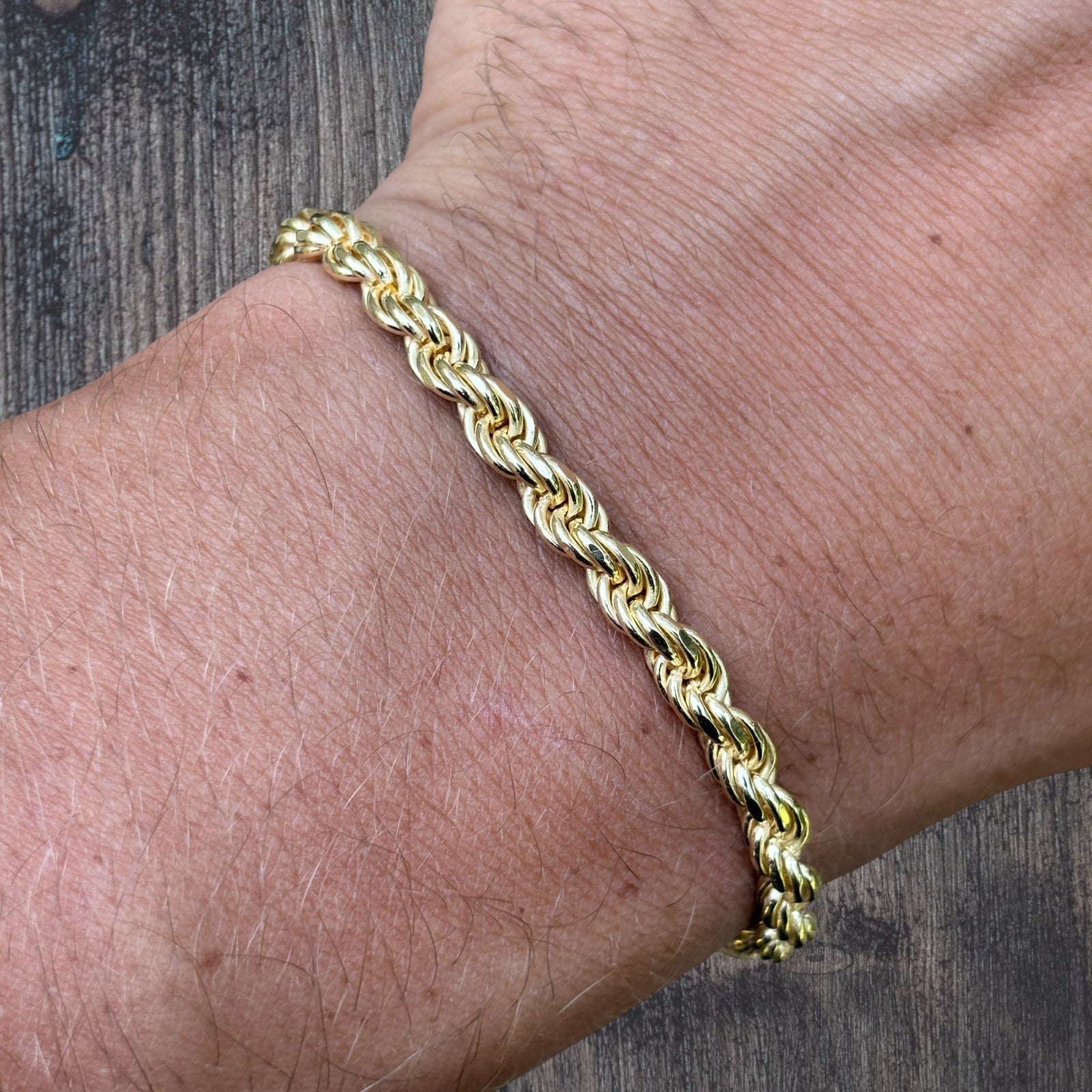 925 Sterling Silver 5mm Diamond Cut Rope Bracelet