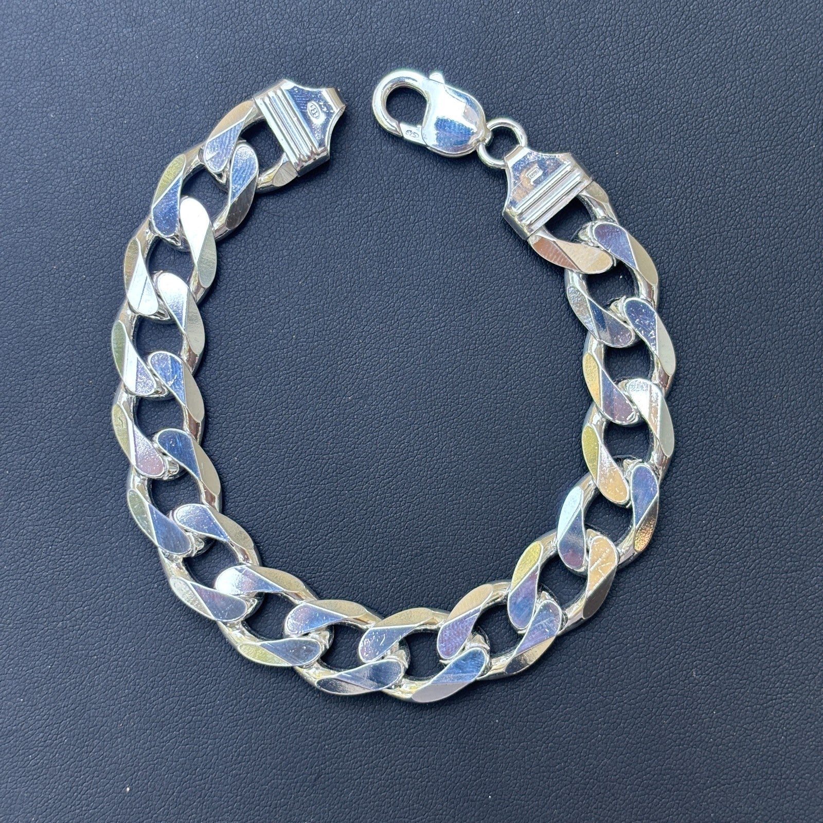 925 Sterling Silver 13.5mm Curb Bracelet