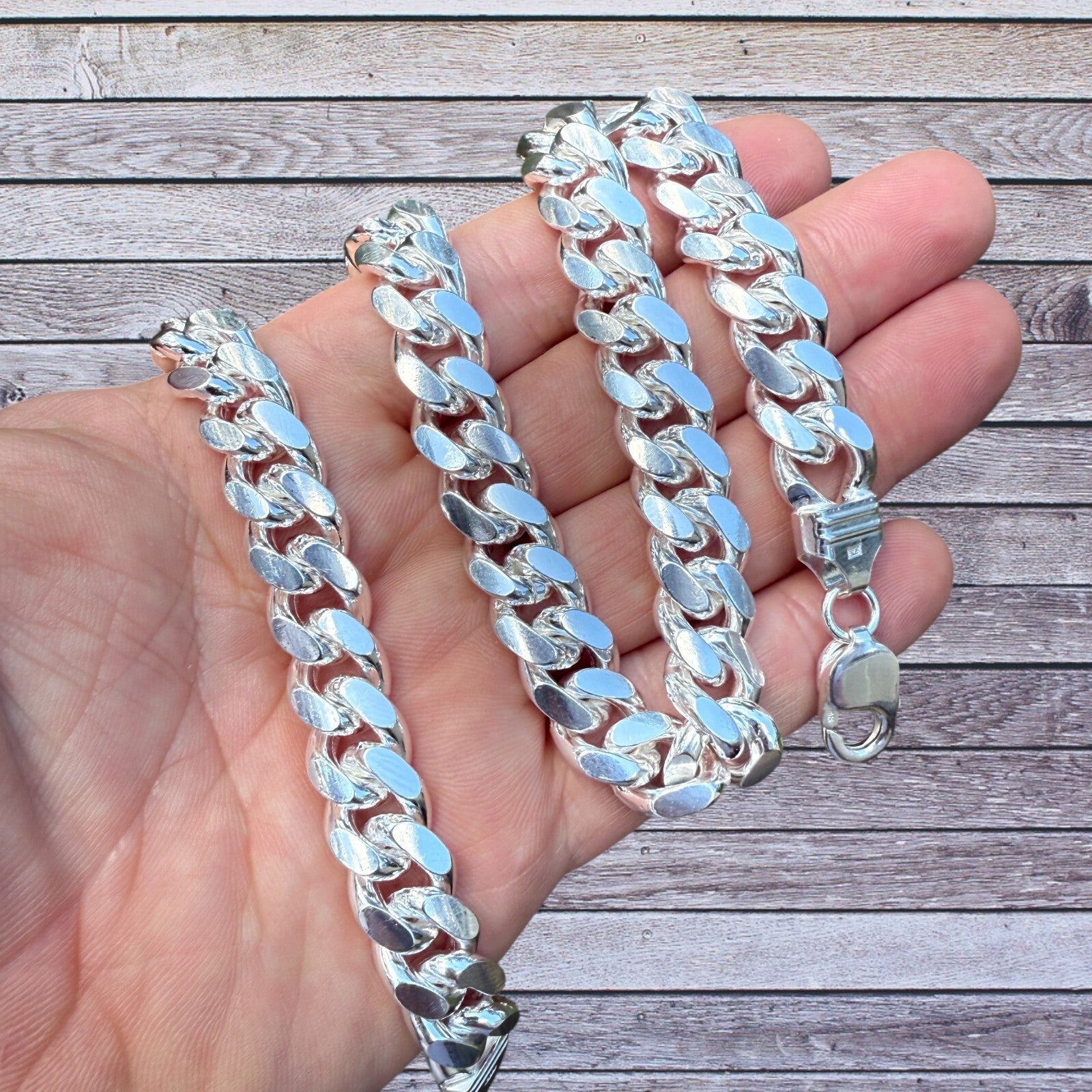 925 Sterling Silver 12mm Miami Cuban Chain Necklace