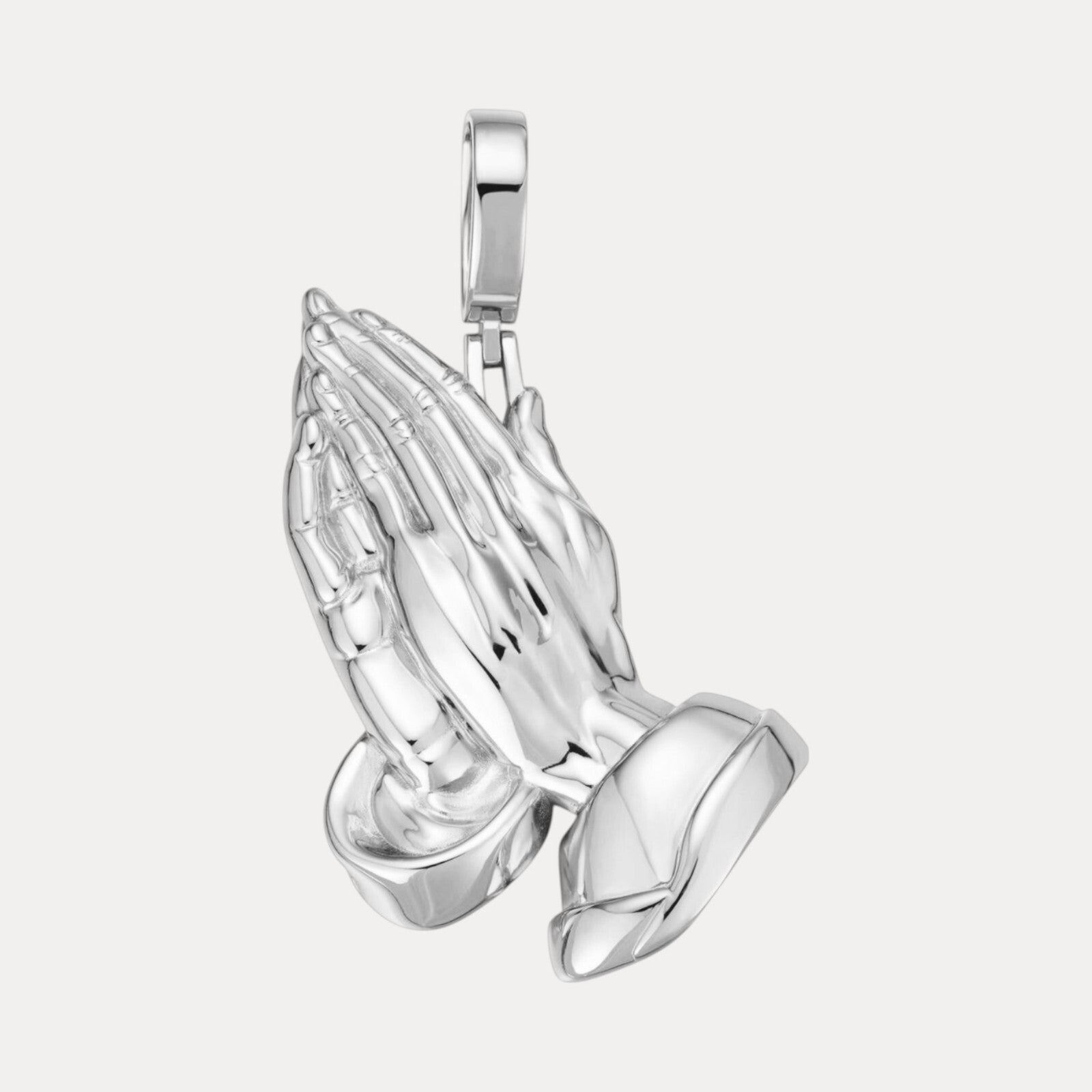 925 Sterling Silver Praying Hands Pendant - Medium