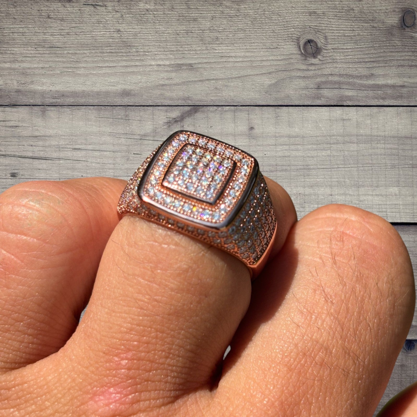 925 Sterling Silver Moissanite Square Ring