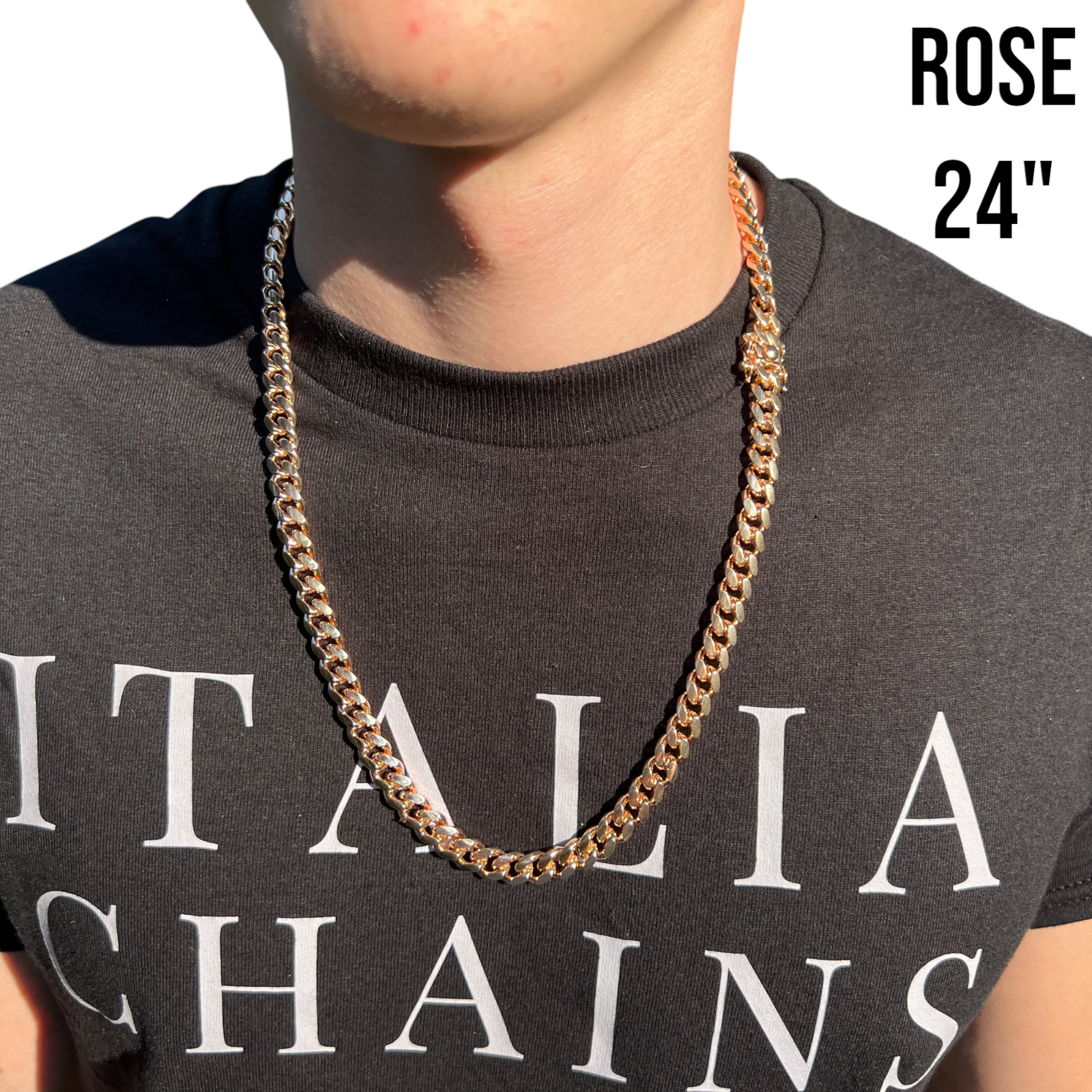 925 Sterling Silver 8mm Miami Cuban W. Box Clasp Chain Necklace