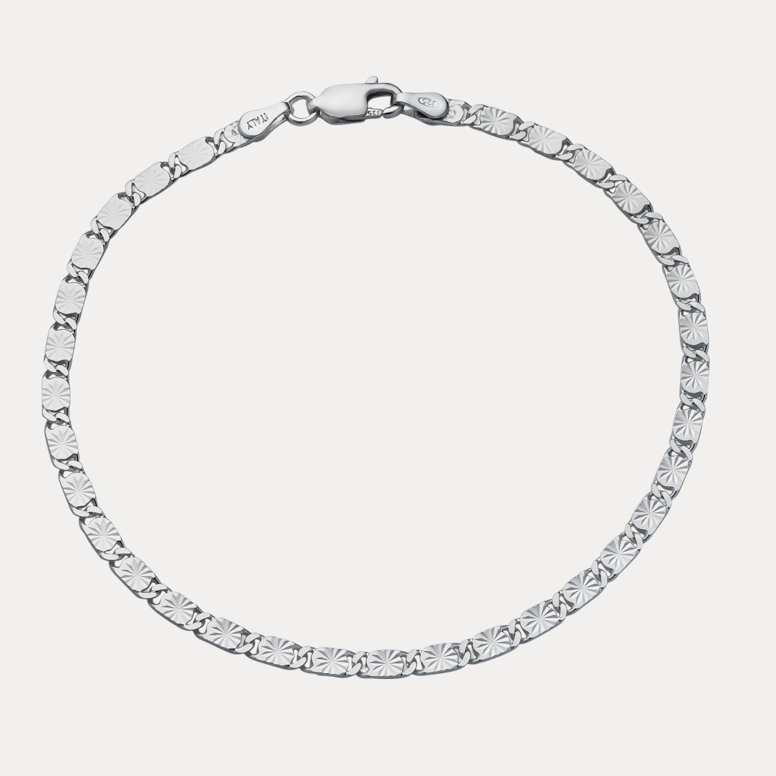 925 Sterling Silver 3mm Valentino Bracelet
