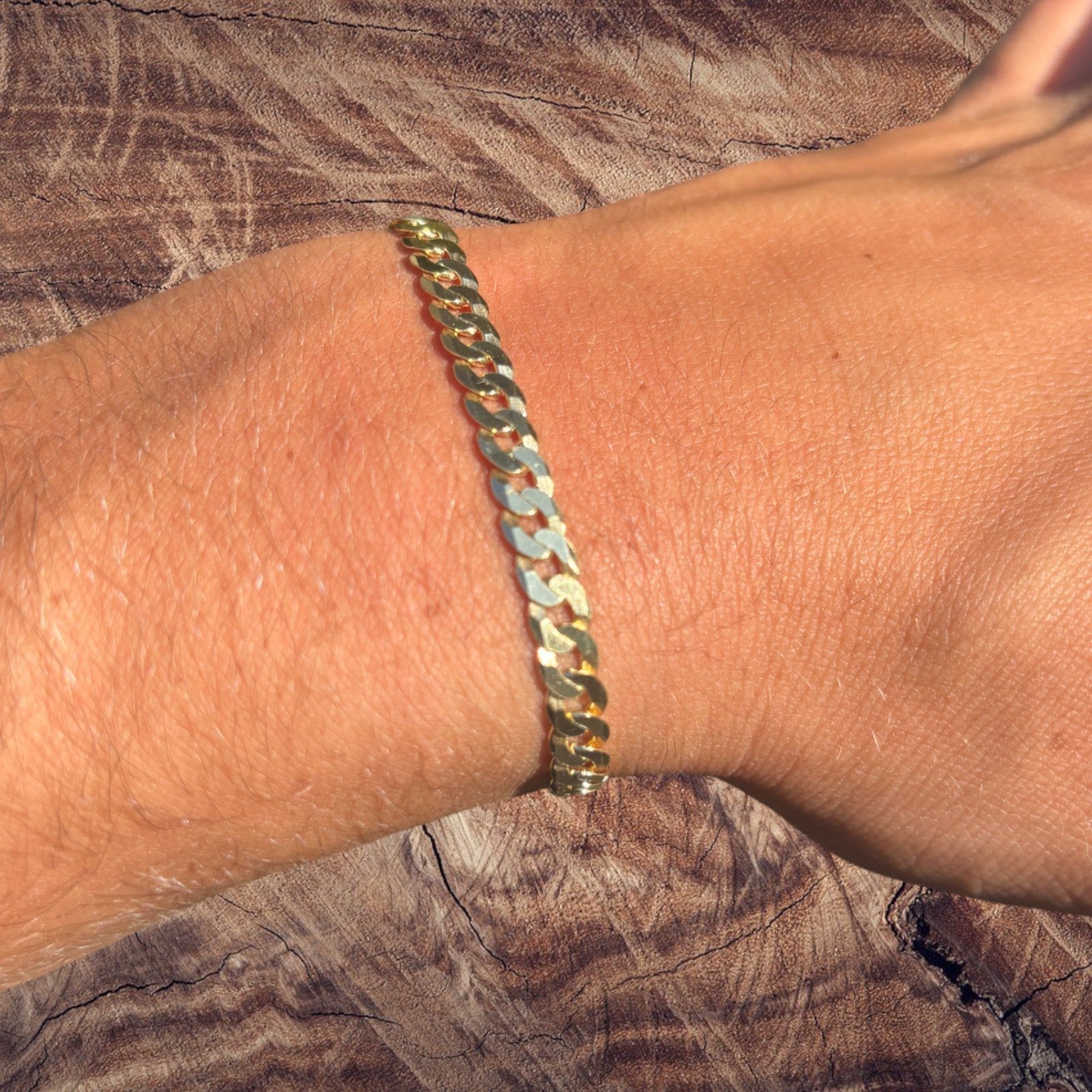 925 Sterling Silver 5mm Flat Curb Bracelet