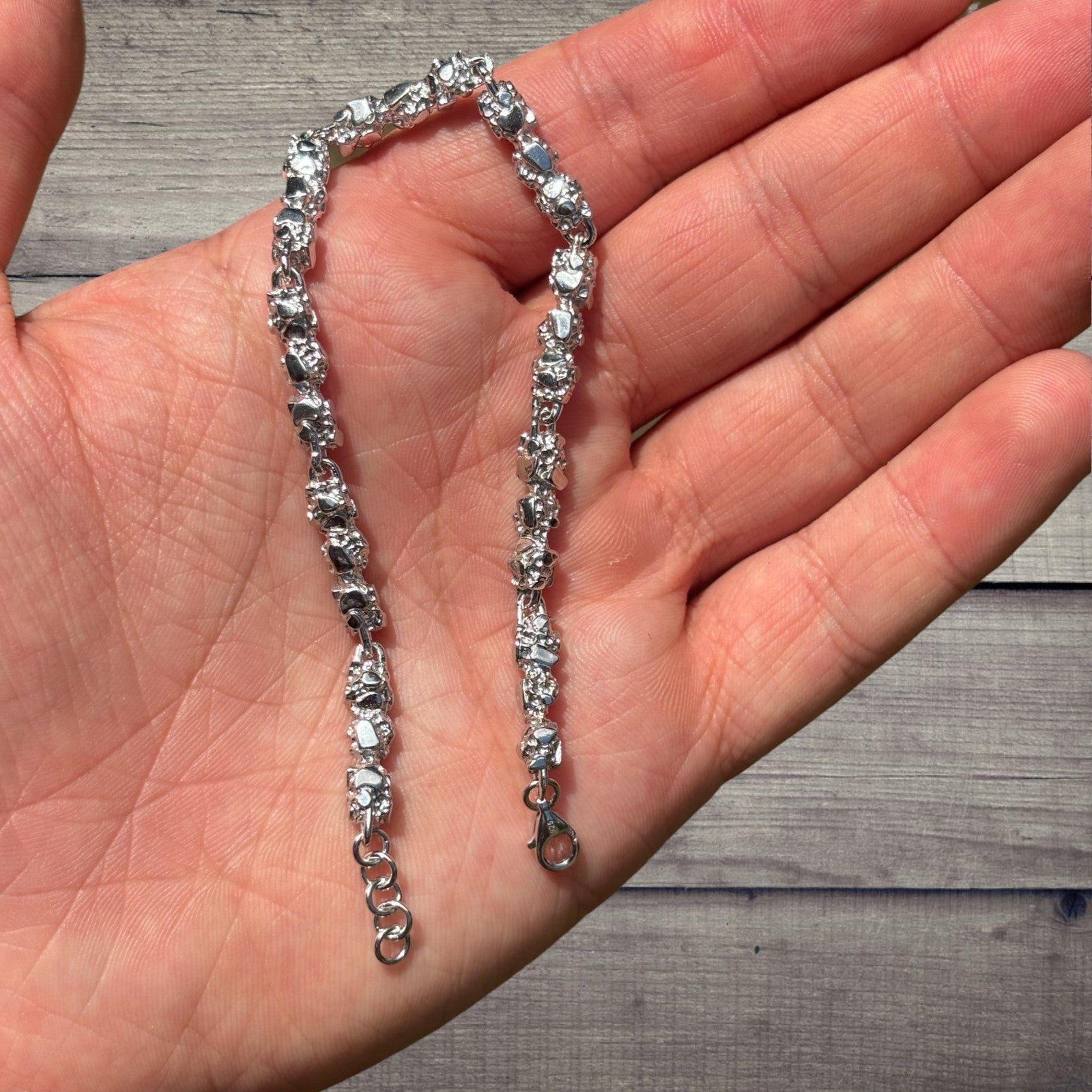 925 Sterling Silver 5mm Nugget Bracelet