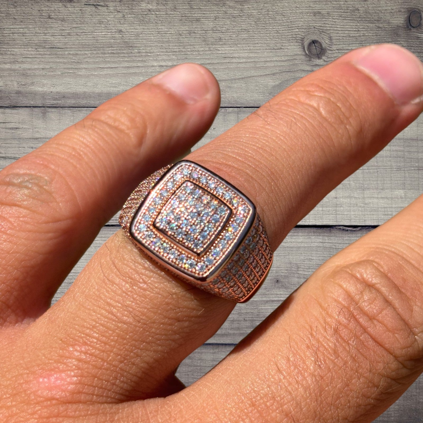 925 Sterling Silver Moissanite Square Ring