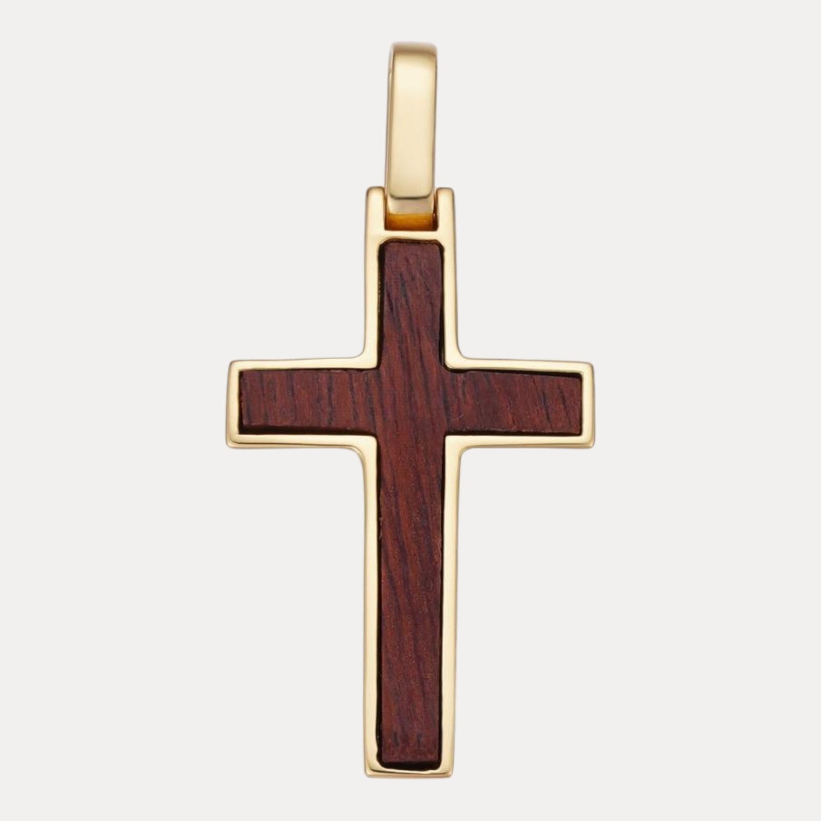 925 Sterling Silver Wooden Cross Pendant - Large