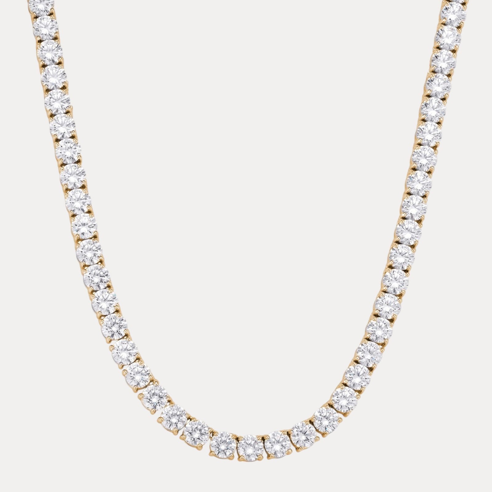 925 Sterling Silver 6mm Tennis Chain Necklace - CZ Or Moissanite