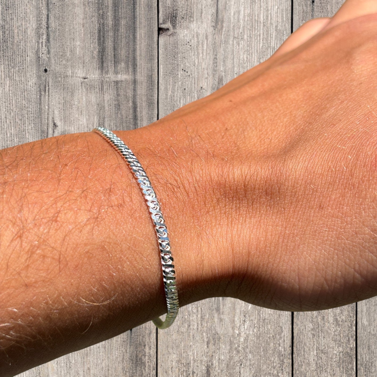 925 Sterling Silver 2.5mm Dollar Link Bracelet