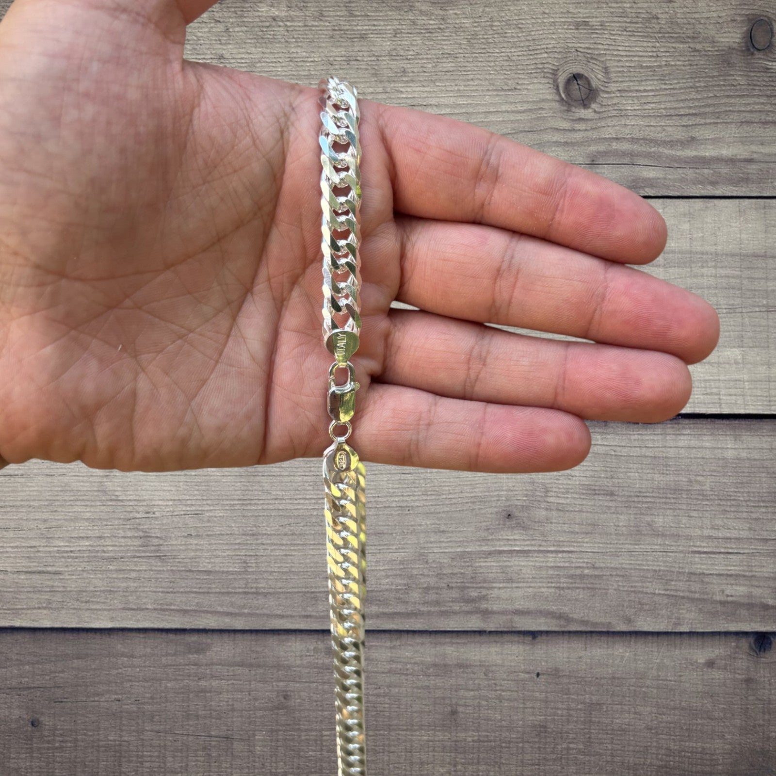 925 Sterling Silver 10mm Double Curb Chain Necklace