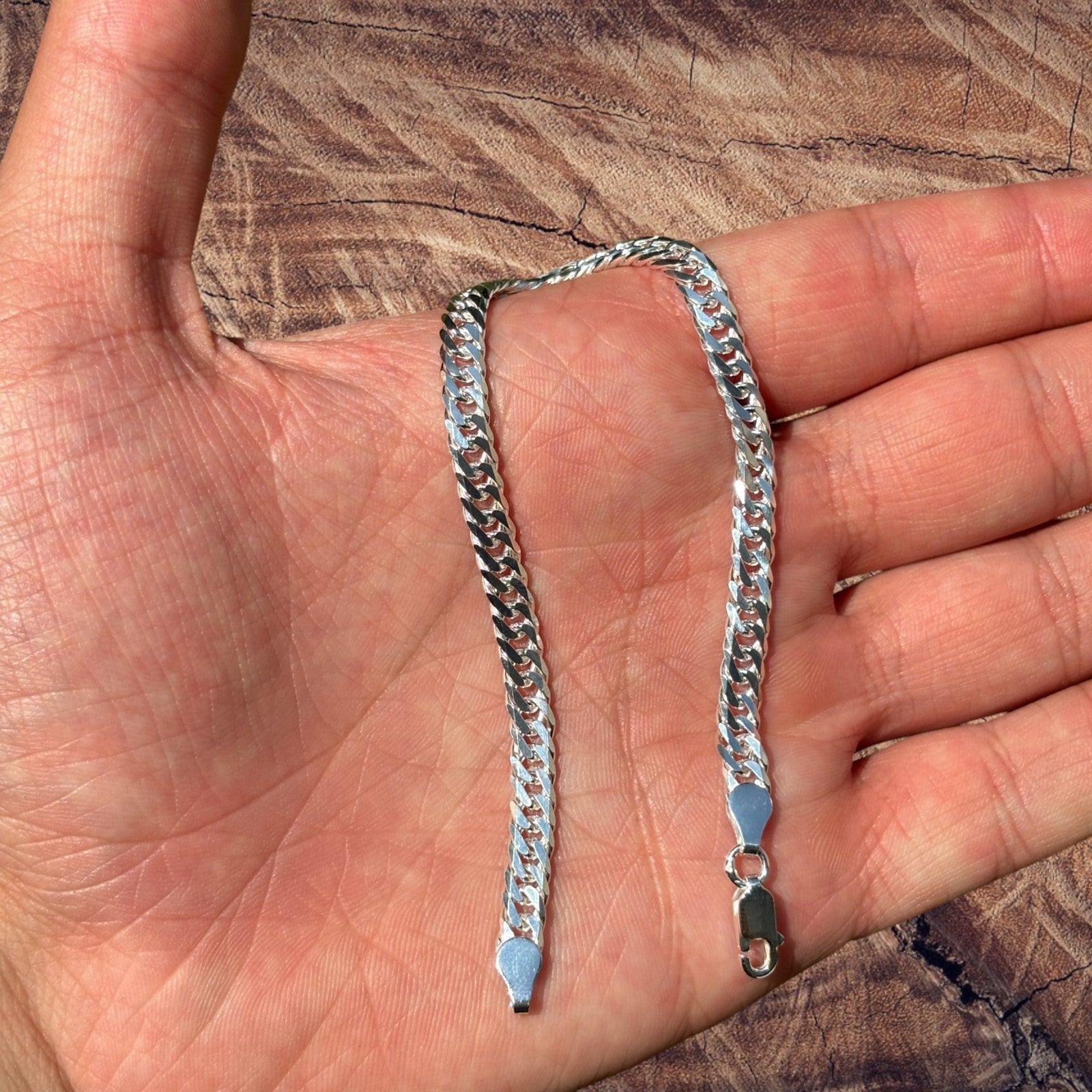 925 Sterling Silver 6mm Double Curb Bracelet