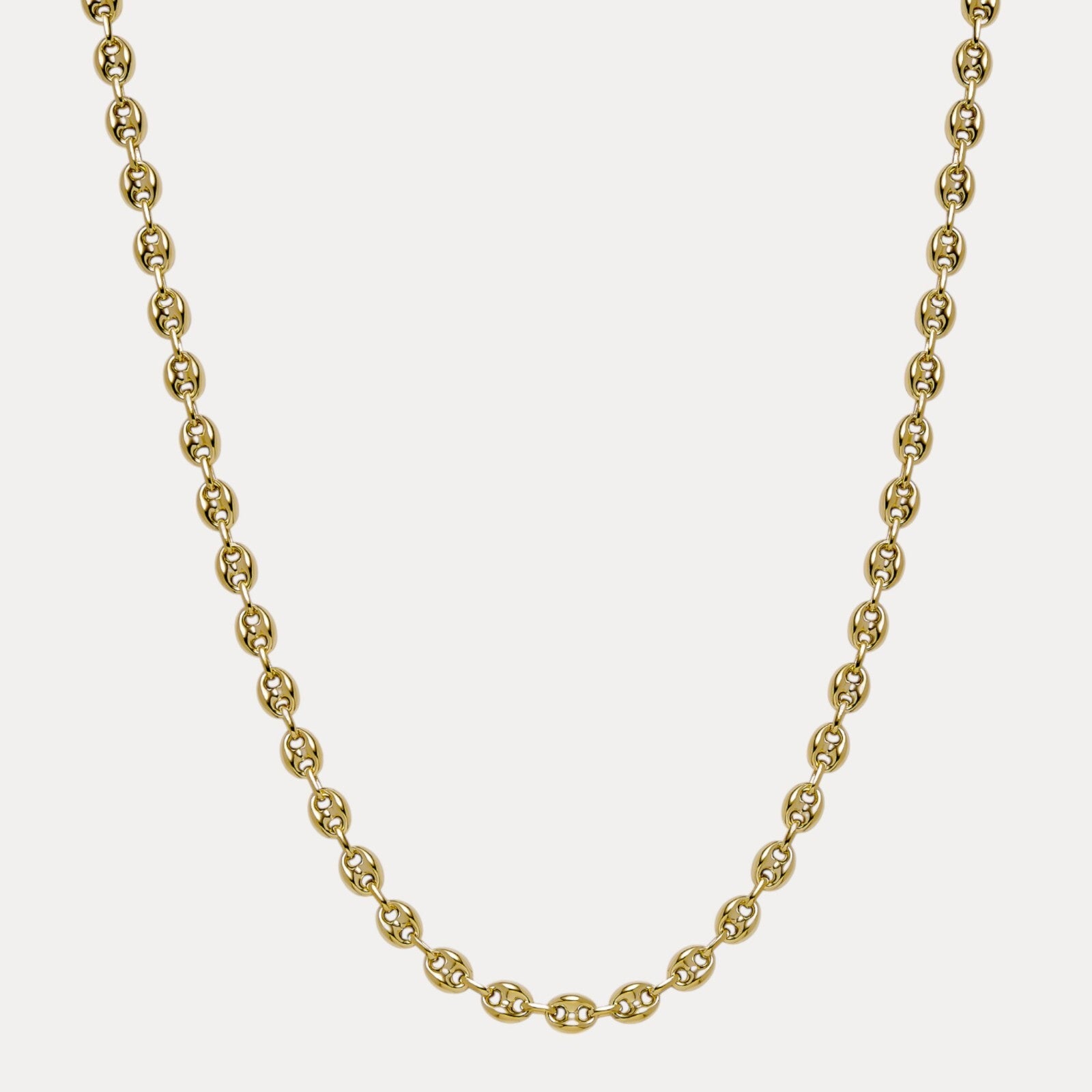 925 Sterling Silver 8mm Puffed Gucci Chain Necklace