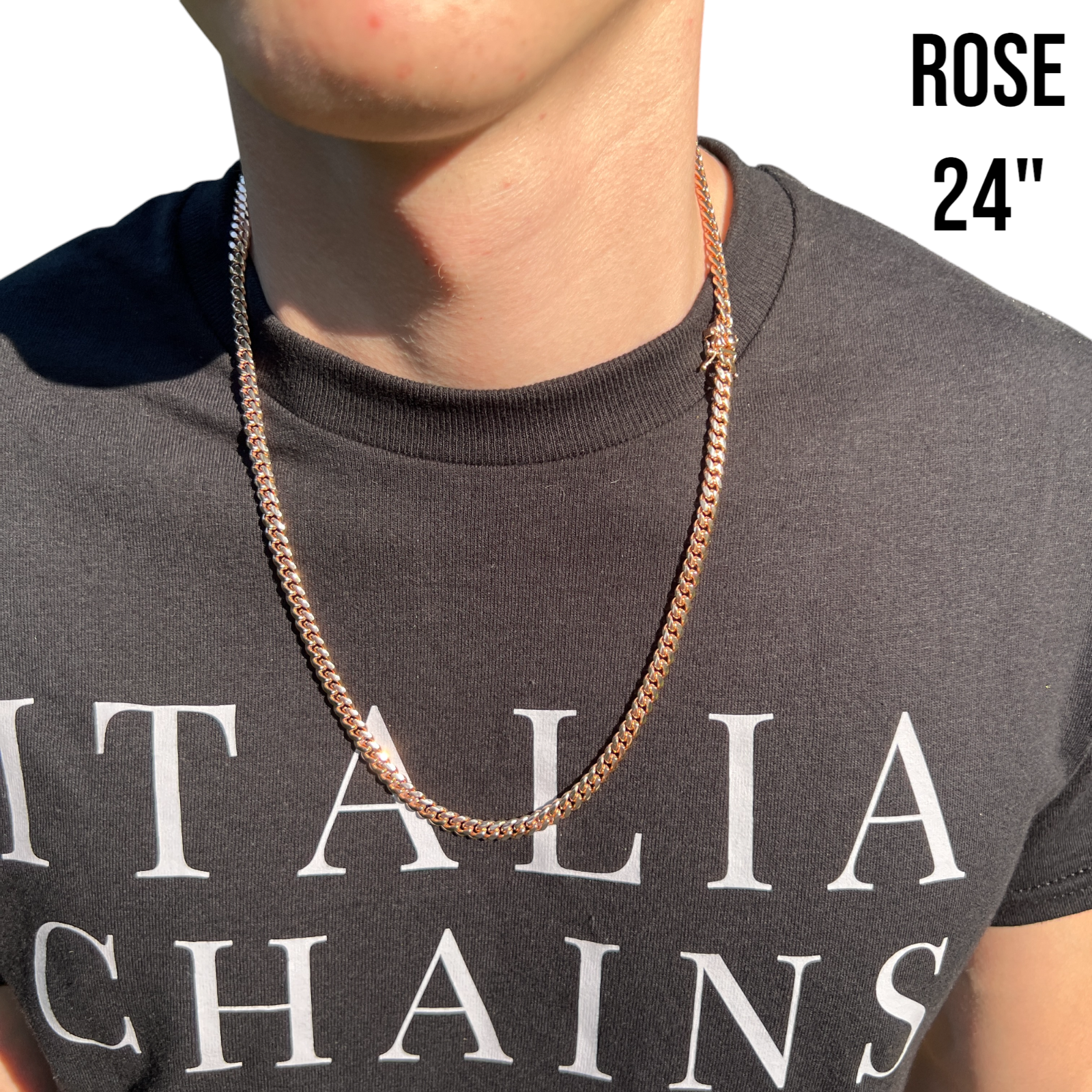 925 Sterling Silver 5mm Miami Cuban W. Box Clasp Chain Necklace