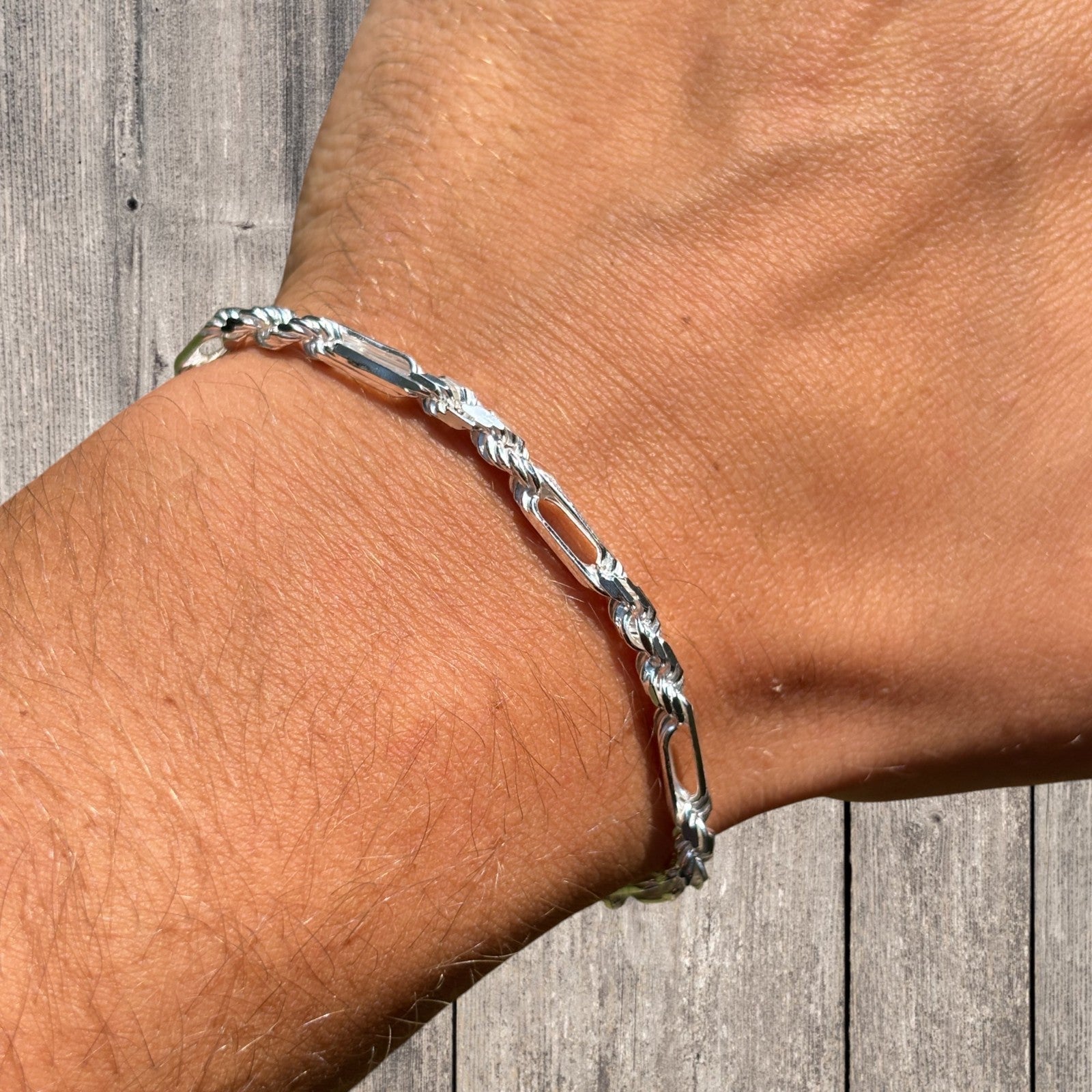 925 Sterling Silver 6mm Figarope Milano Bracelet