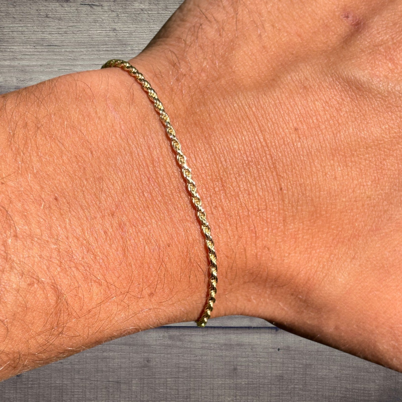 925 Sterling Silver 2mm Diamond Cut Rope Bracelet