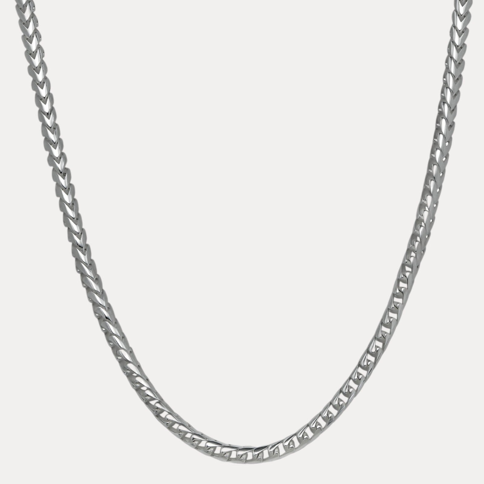 925 Sterling Silver 6mm Rounded Franco Chain Necklace