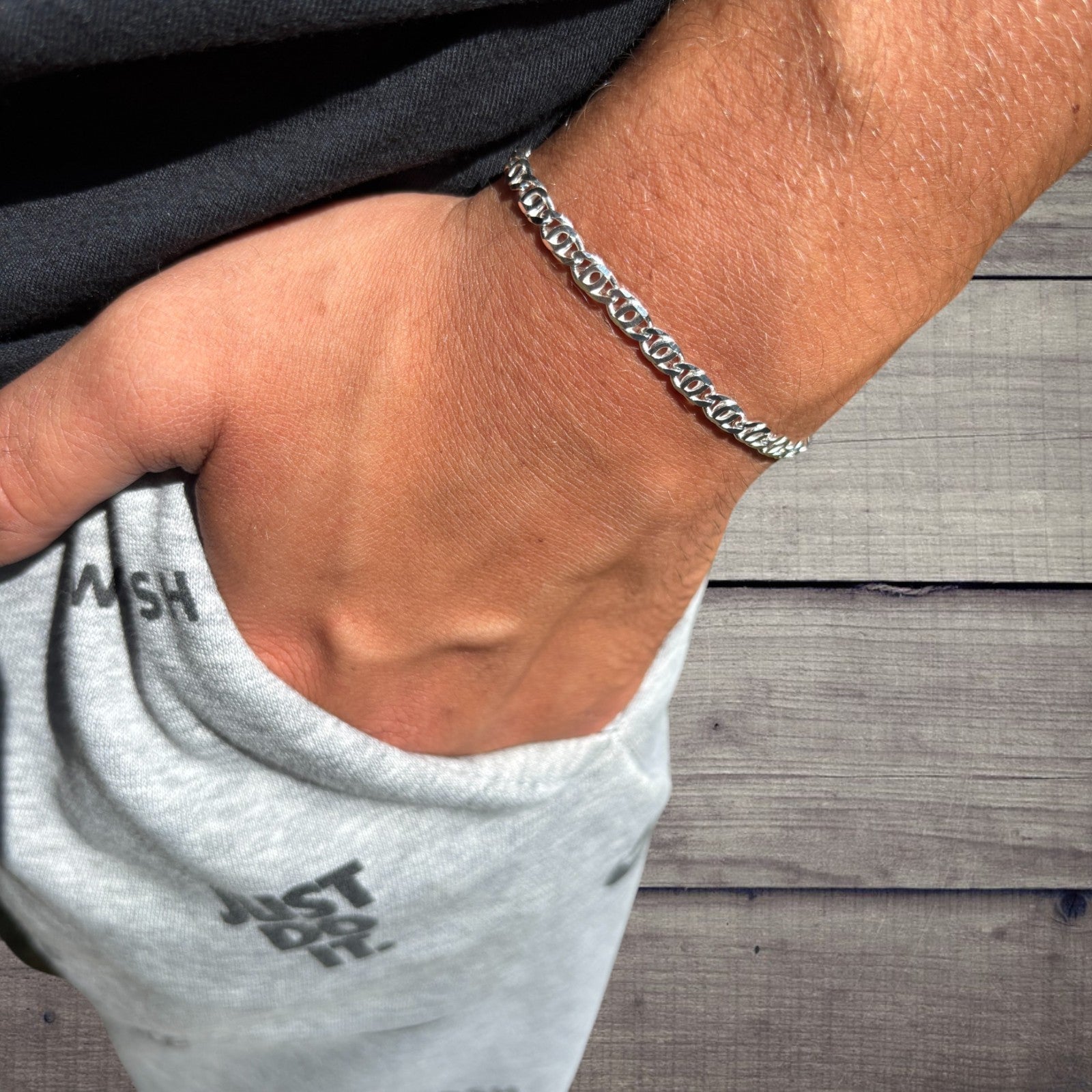 925 Sterling Silver 4.5mm Tiger Eye Bracelet