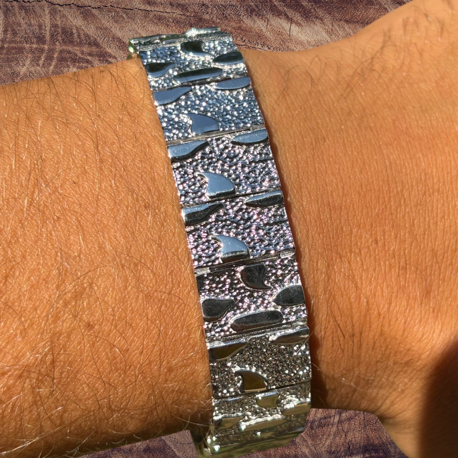 925 Sterling Silver 16mm Custom Nugget Link Bracelet
