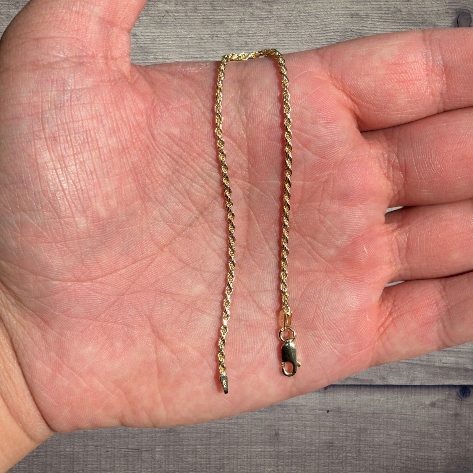 925 Sterling Silver 2mm Diamond Cut Rope Bracelet