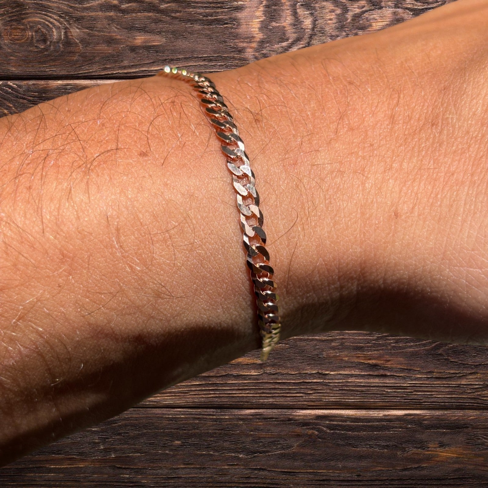 925 Sterling Silver 3mm Flat Curb Bracelet