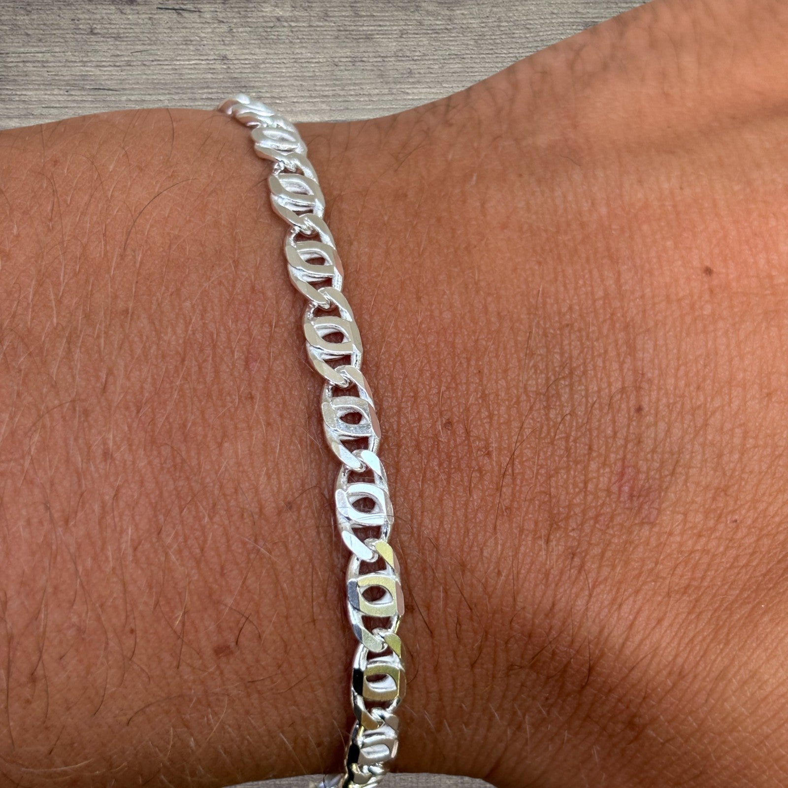 925 Sterling Silver 4.5mm Tiger Eye Bracelet