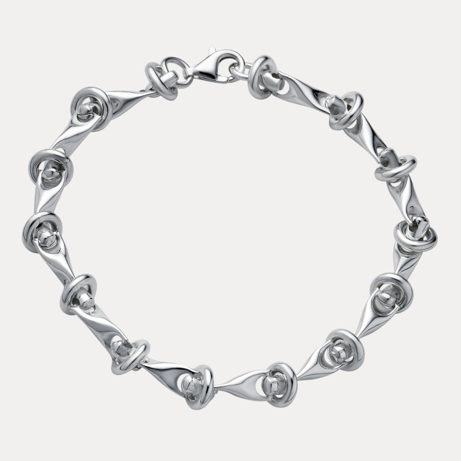 925 Sterling Silver 8mm Barbed Wire Jailhouse Link Bracelet