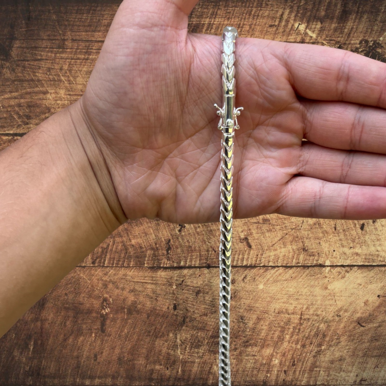 925 Sterling Silver 6mm Rounded Franco Chain Necklace