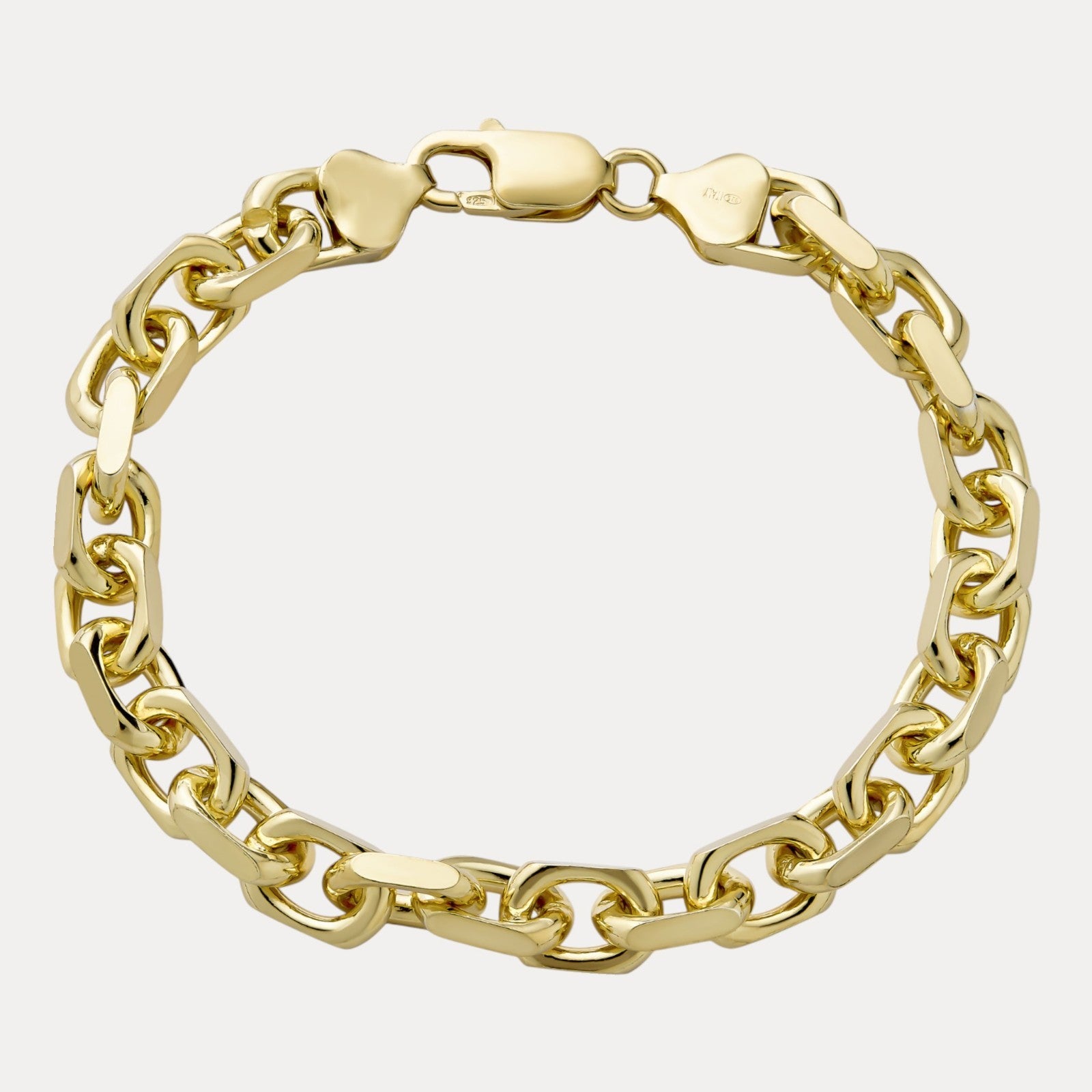 925 Sterling Silver 8mm Anchor Cable Bracelet