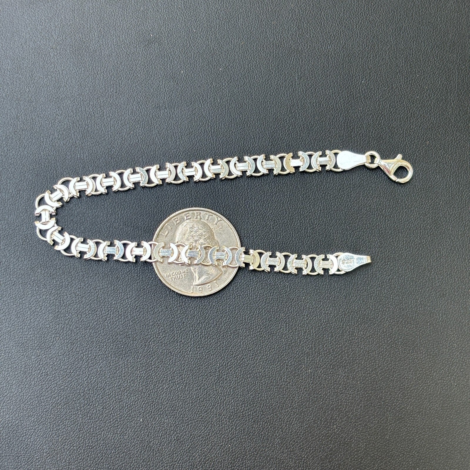925 Sterling Silver 5mm Flat Byzantine Bracelet