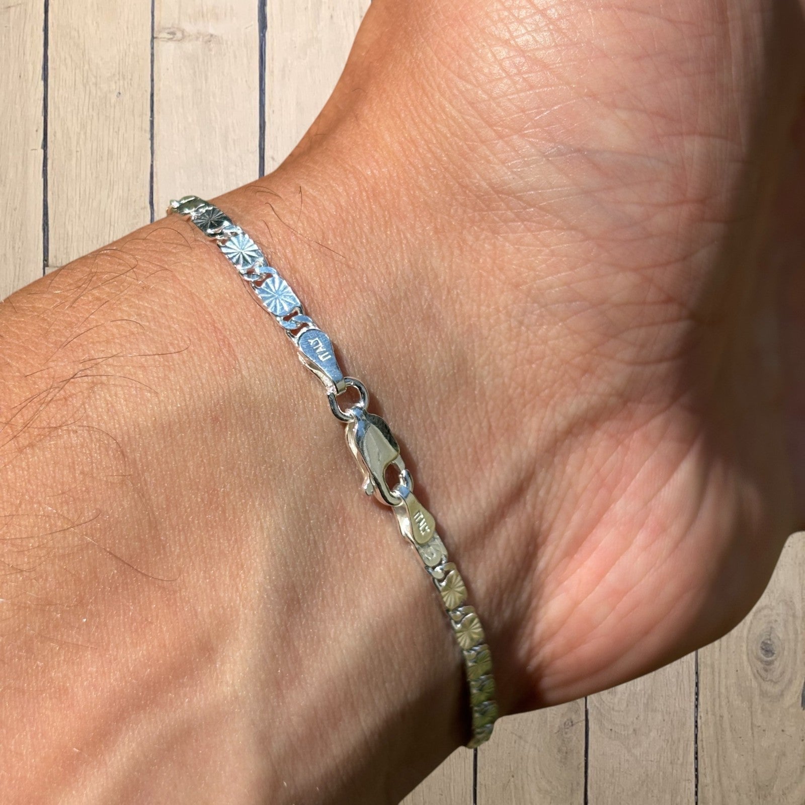 925 Sterling Silver 3mm Valentino Bracelet