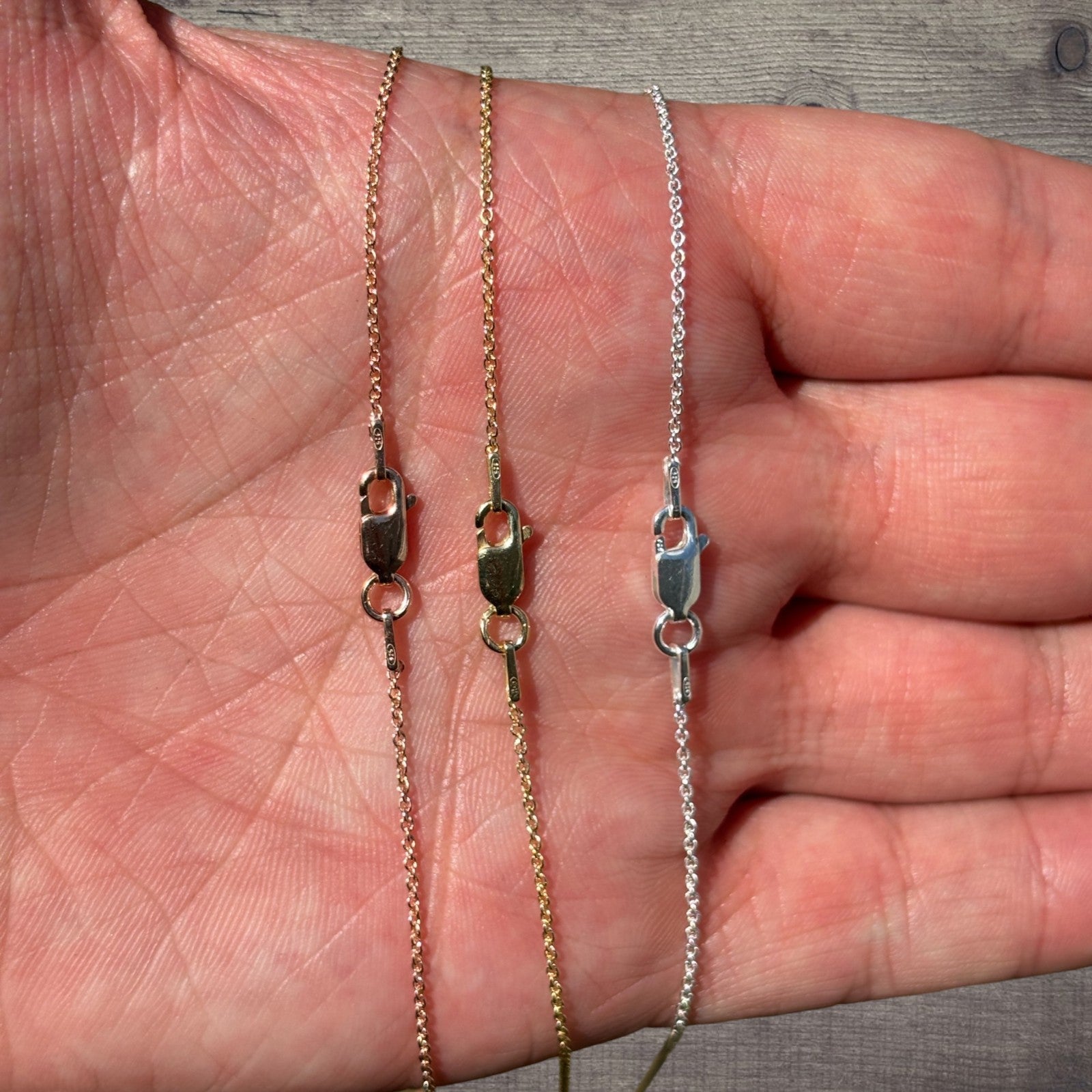 925 Sterling Silver 1mm Cable Chain Necklace