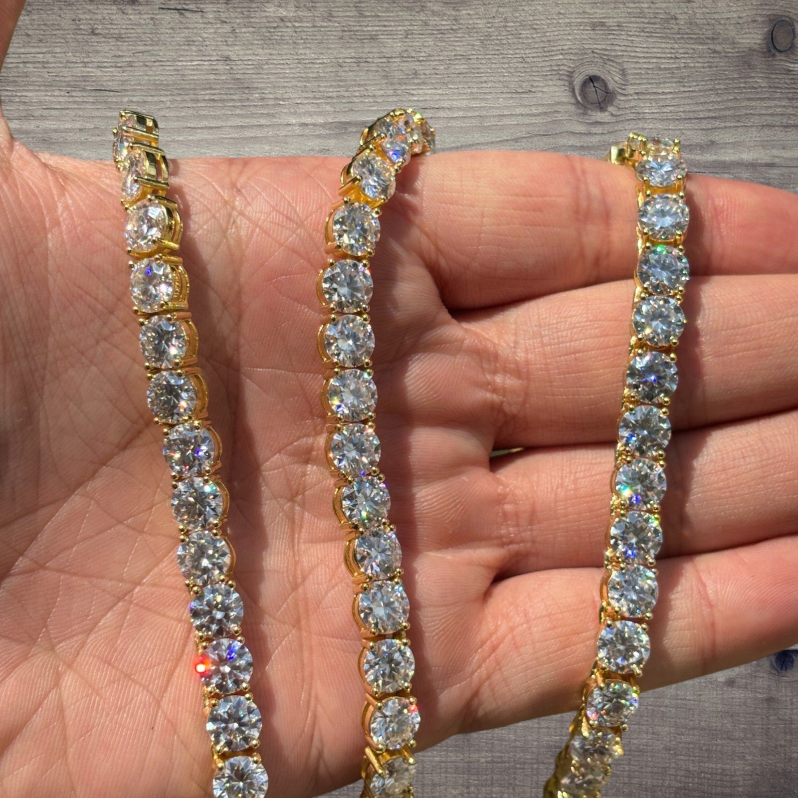 925 Sterling Silver 7mm Tennis Chain Necklace - CZ Or Moissanite