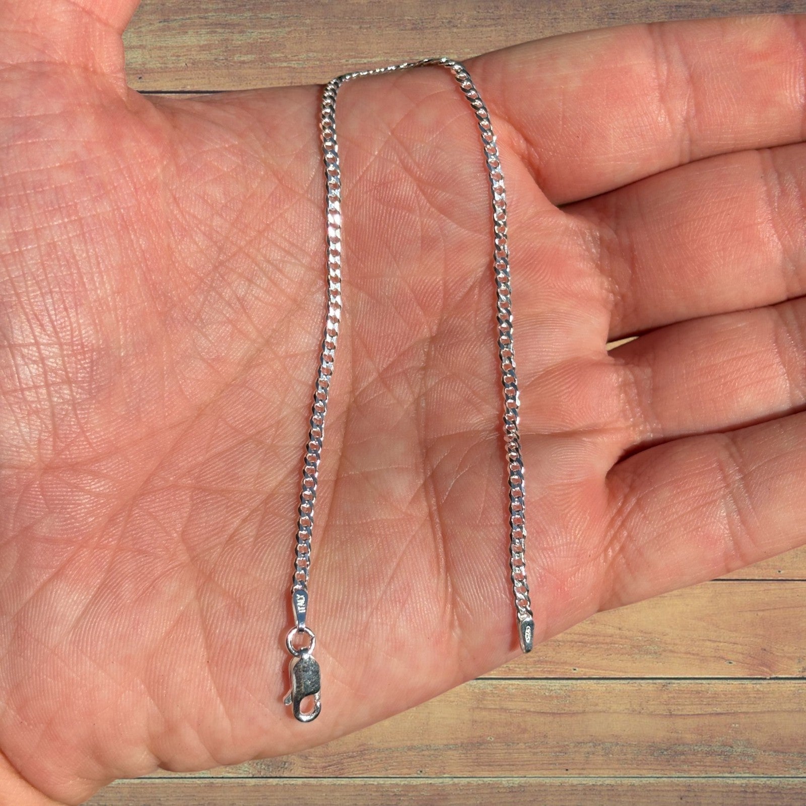 925 Sterling Silver 2mm Curb Bracelet