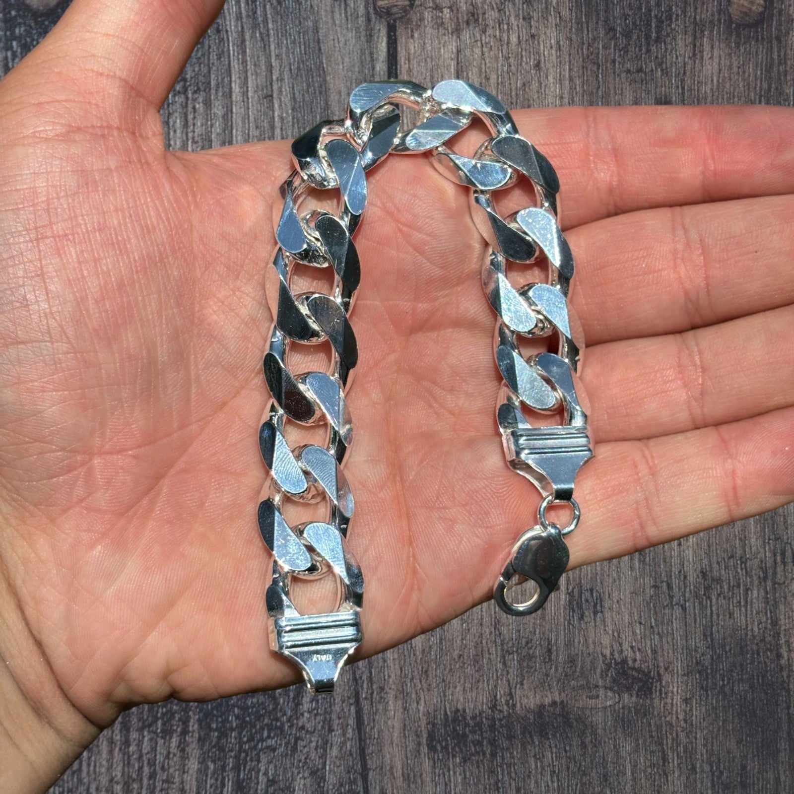 925 Sterling Silver 16mm Curb Bracelet