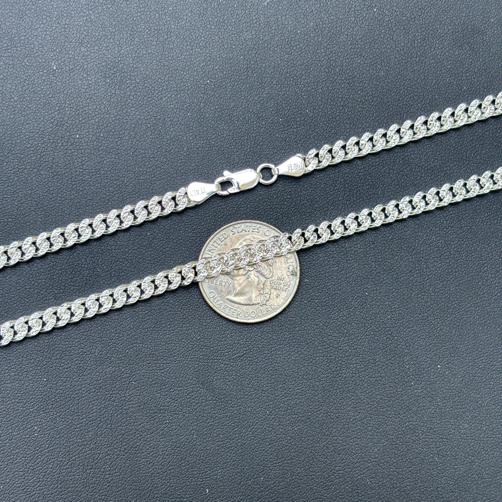 925 Sterling Silver 5mm Diamond Cut Miami Cuban Chain Necklace