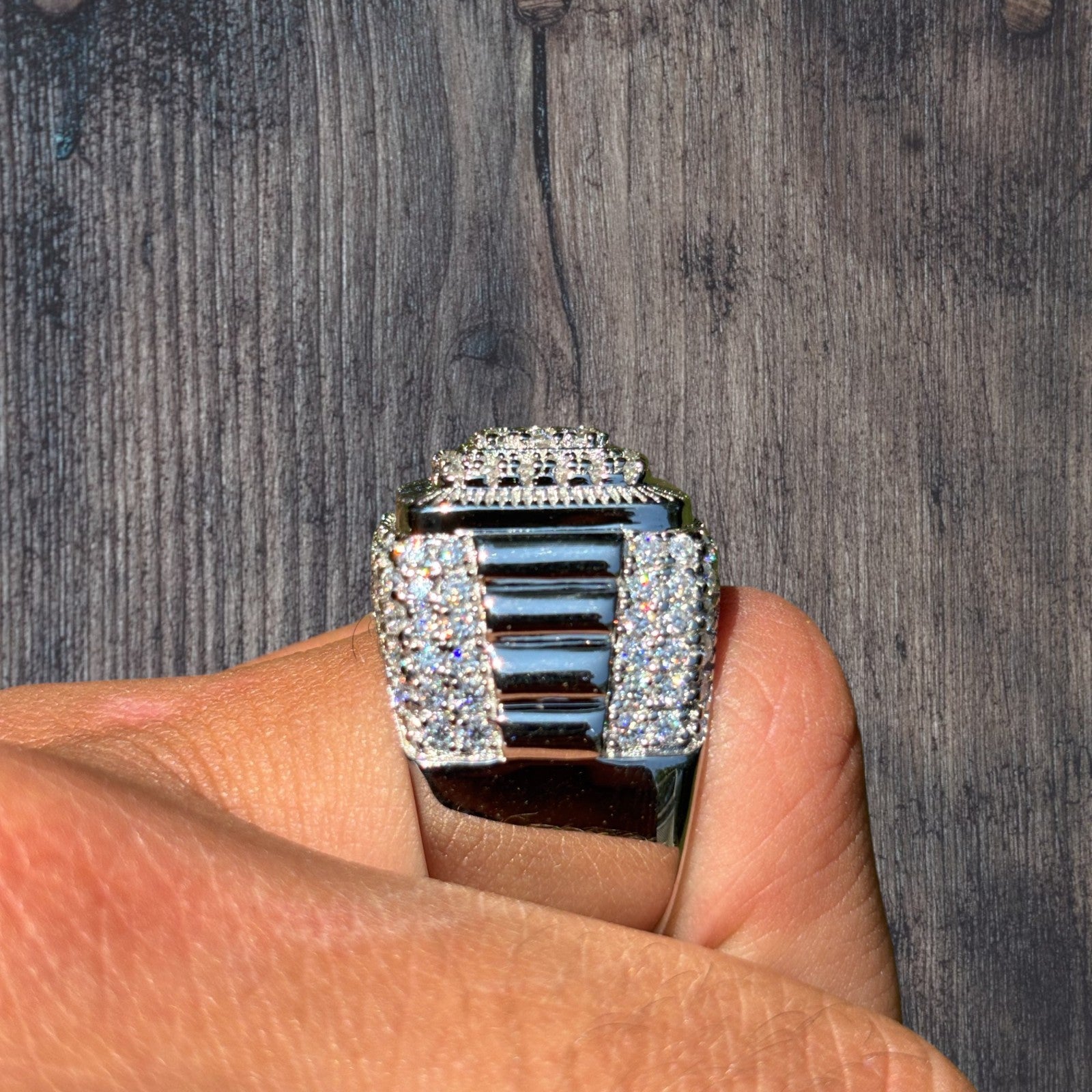 925 Sterling Silver Square Moissanite Ring