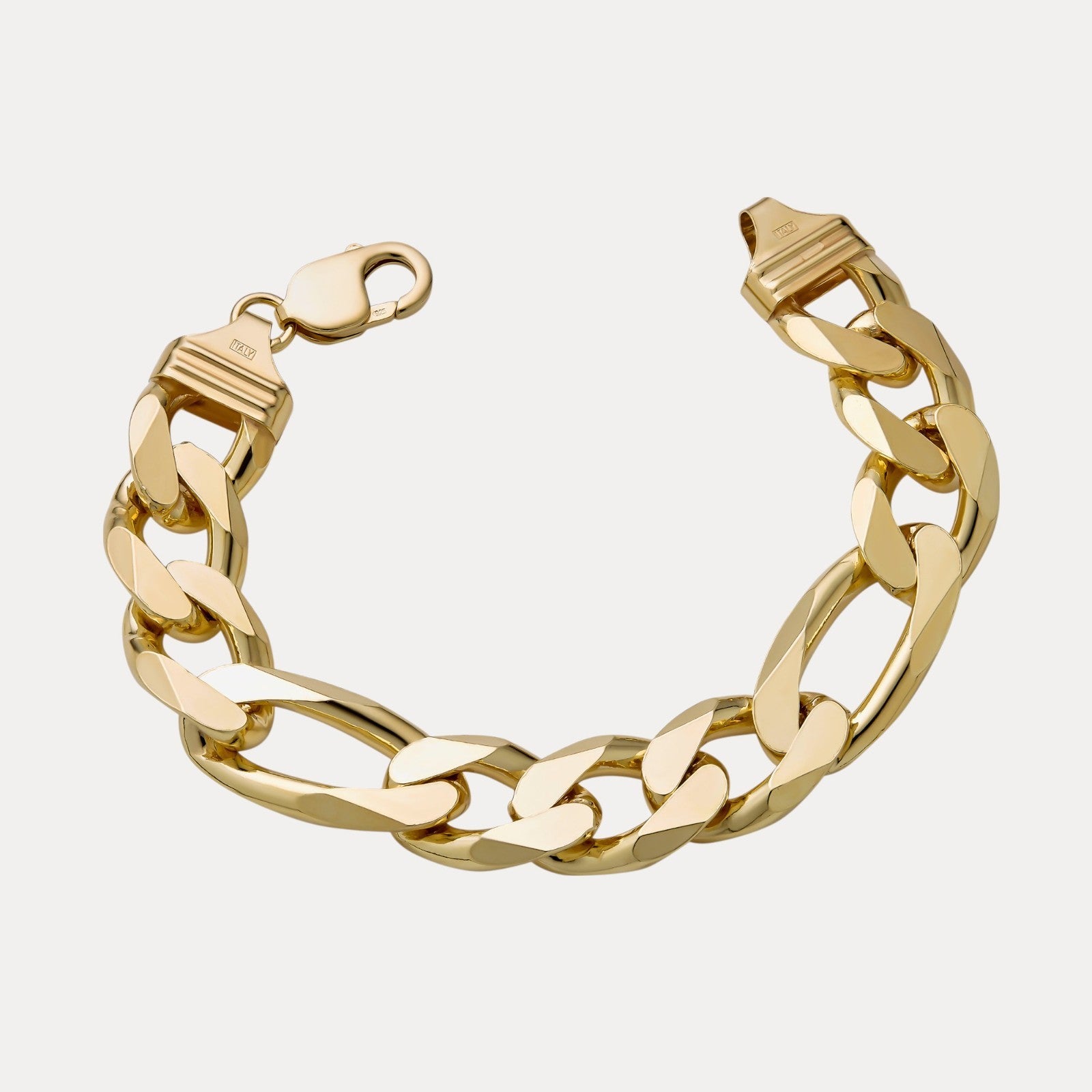 925 Sterling Silver 16mm Figaro Bracelet