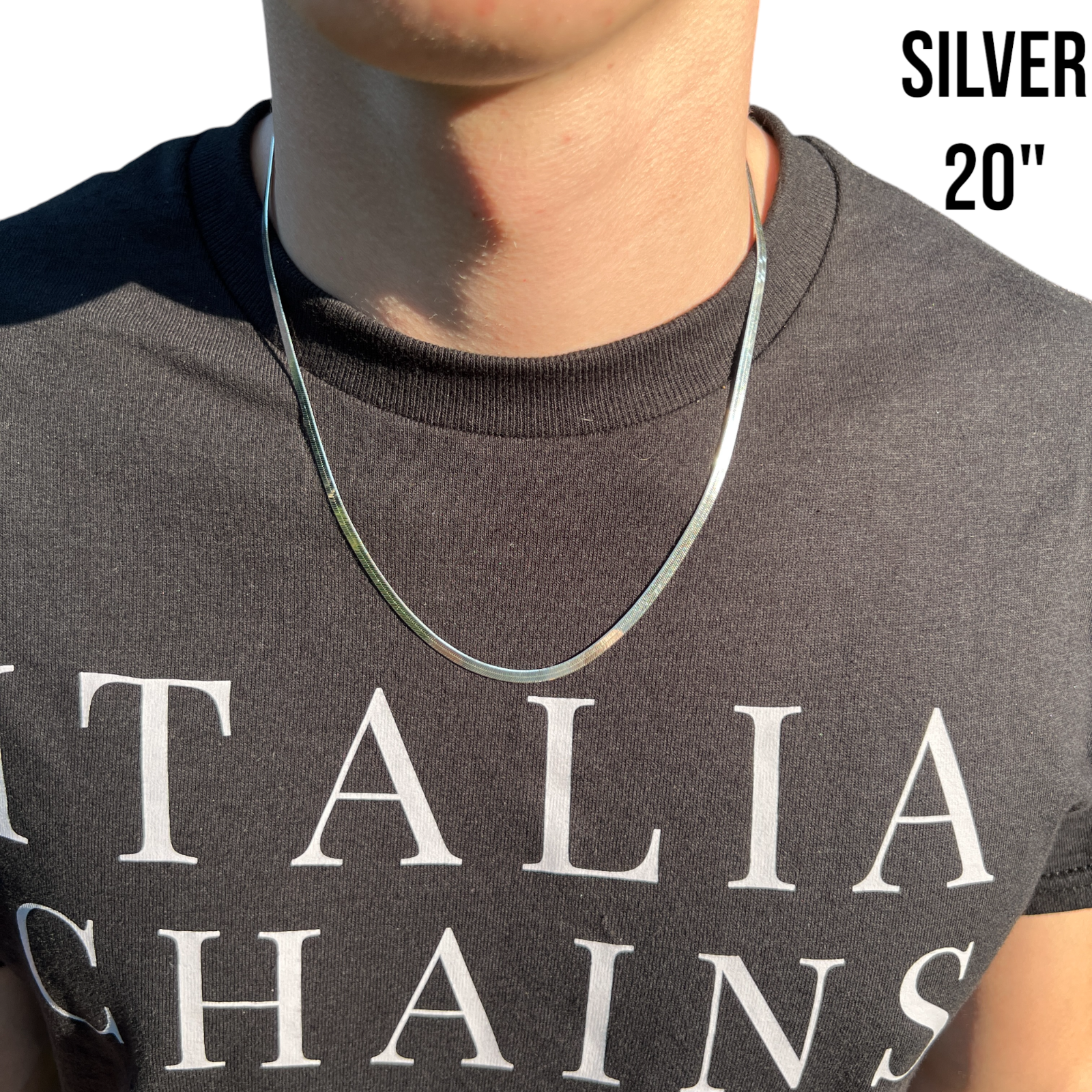 925 Sterling Silver 3.5mm Herringbone Chain Necklace