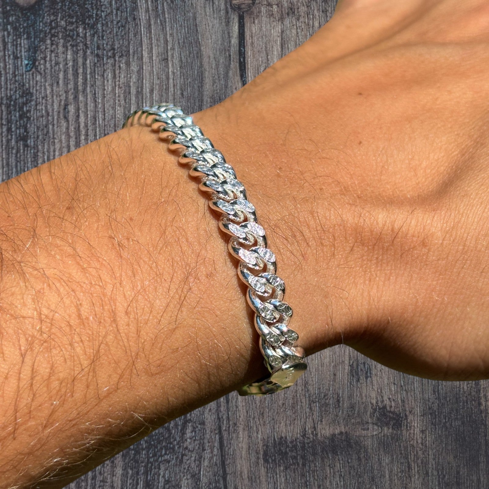 925 Sterling Silver 7mm Diamond Cut Miami Cuban Bracelet