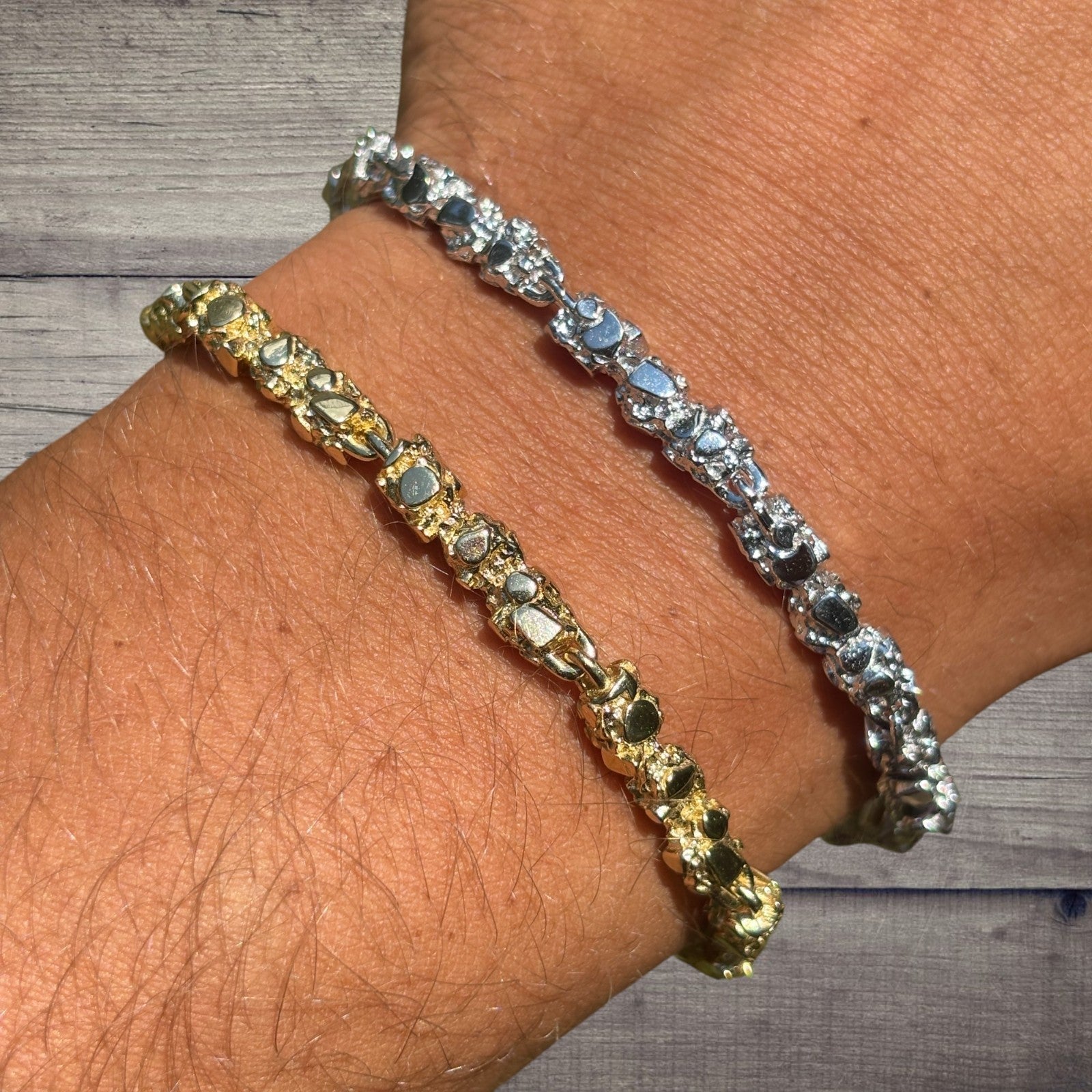 925 Sterling Silver 5mm Nugget Bracelet