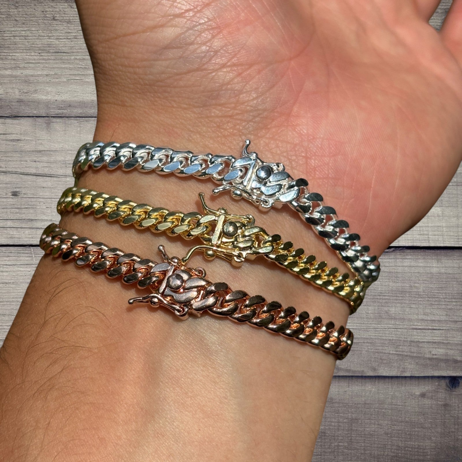 925 Sterling Silver 6mm Miami Cuban W. Box Clasp Bracelet