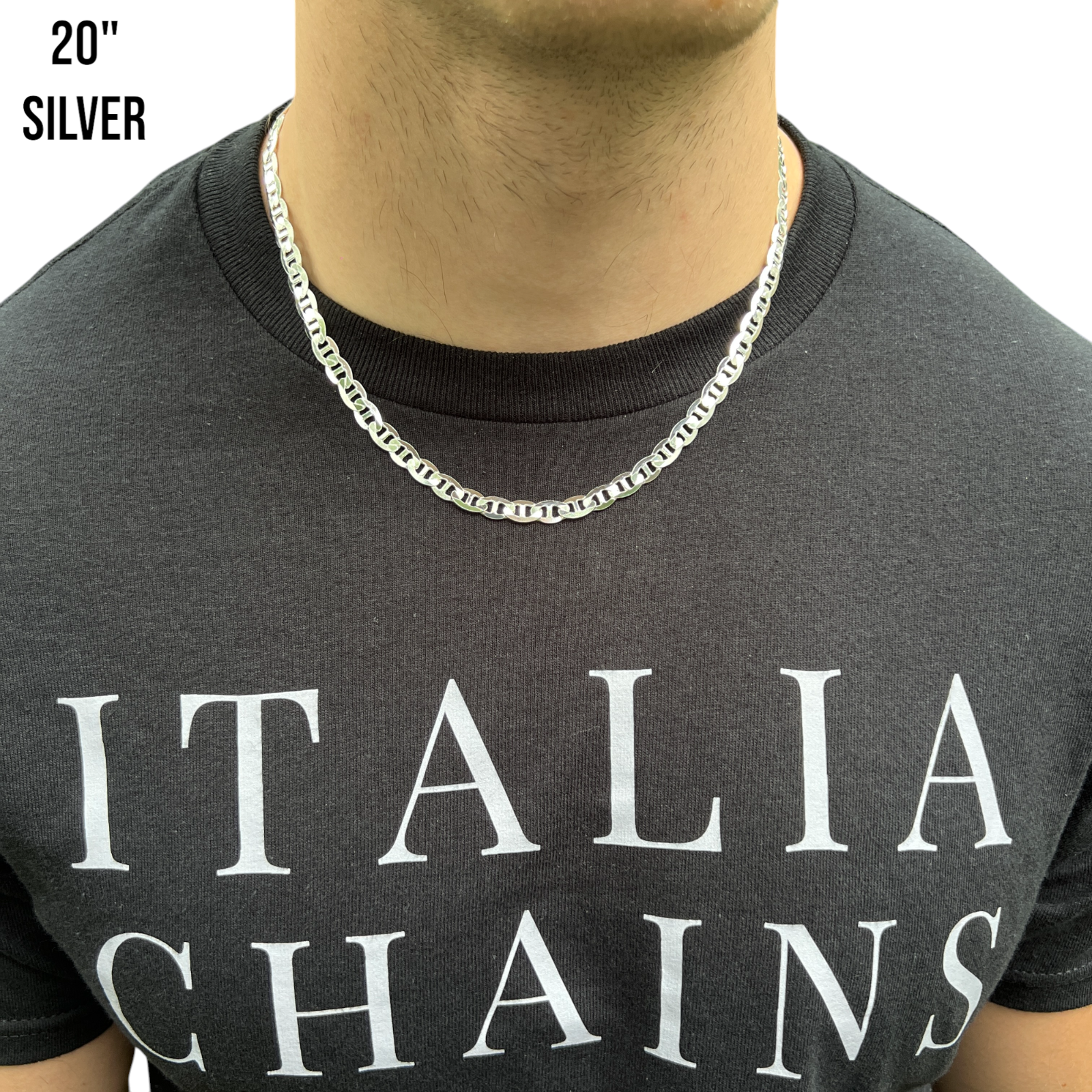 925 Sterling Silver 6mm Mariner Chain Necklace