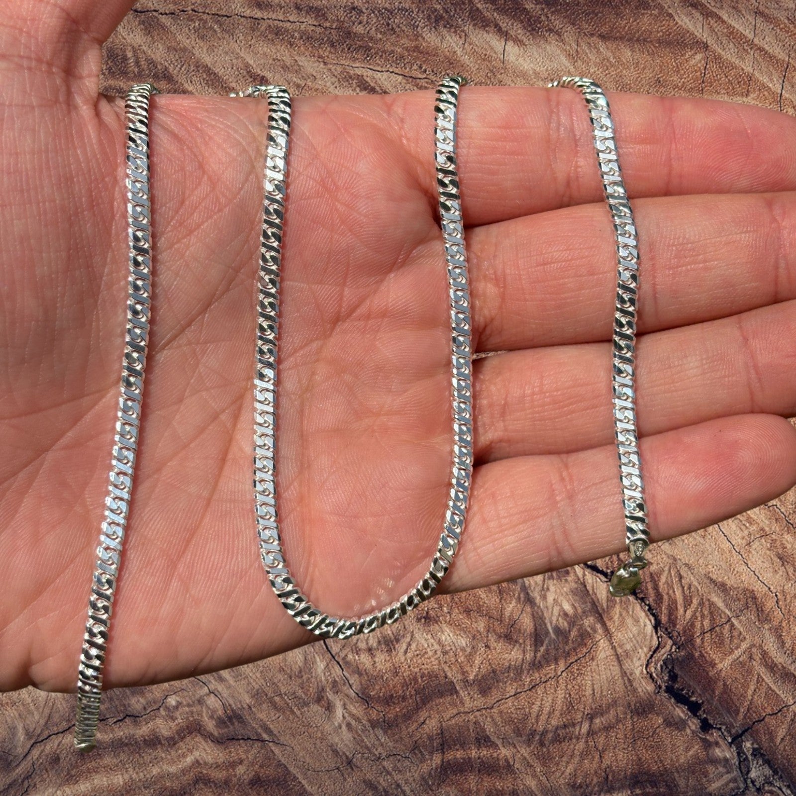 925 Sterling Silver 3.5mm Dollar Chain Necklace