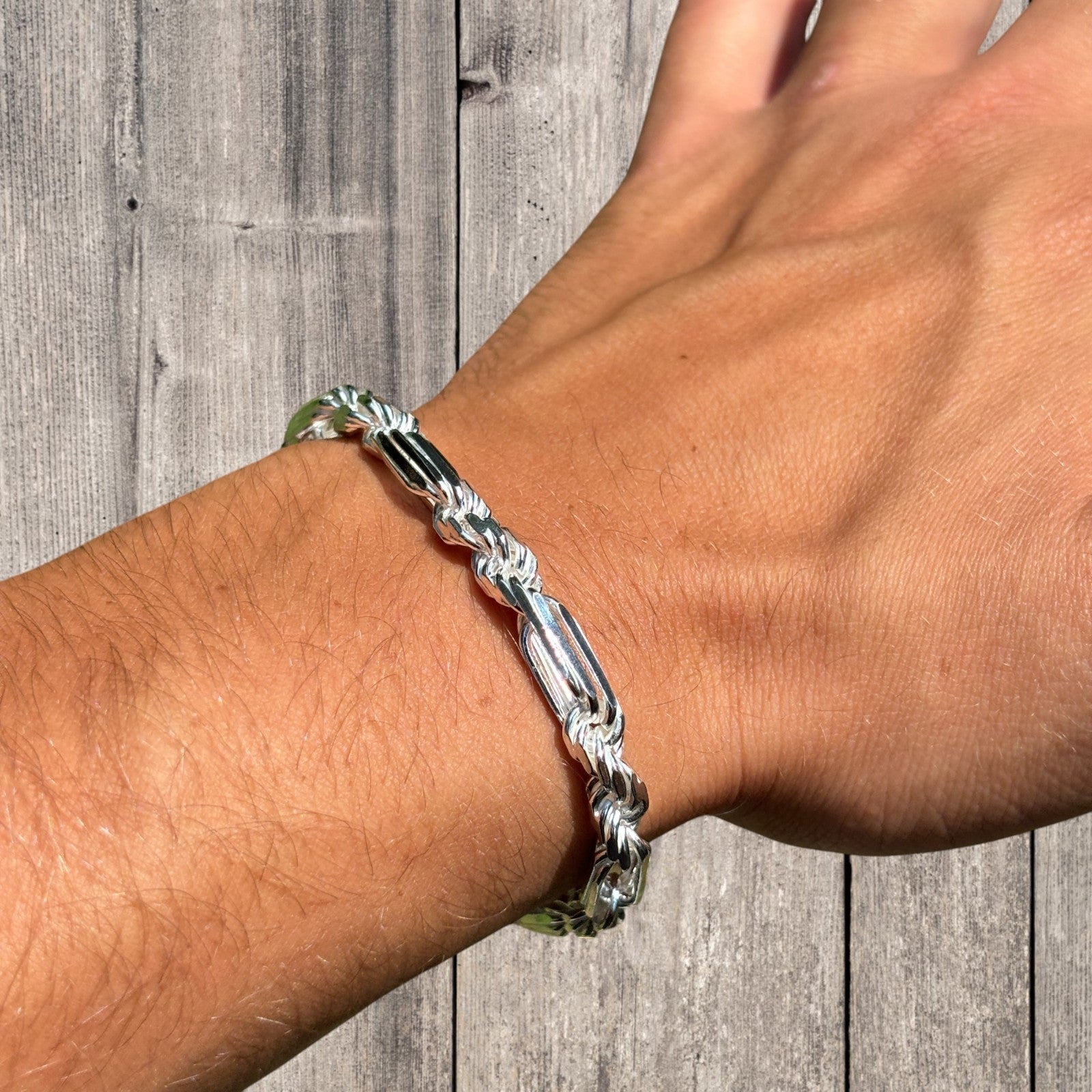 925 Sterling Silver 6mm Figarope Milano Bracelet